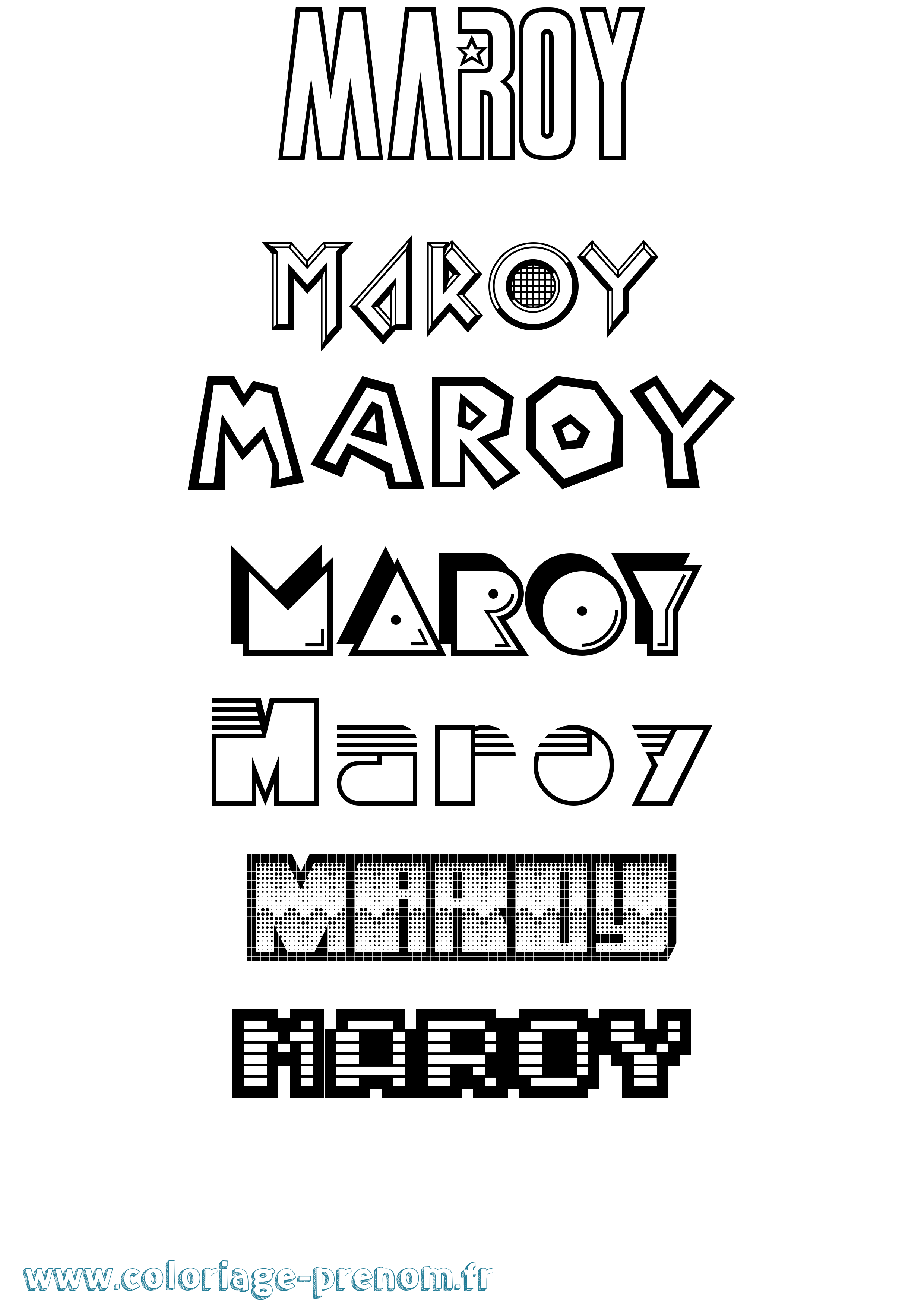 Coloriage Maroy Jeux Vidéos Coloriage prénom Maroy Jeux Vidéos