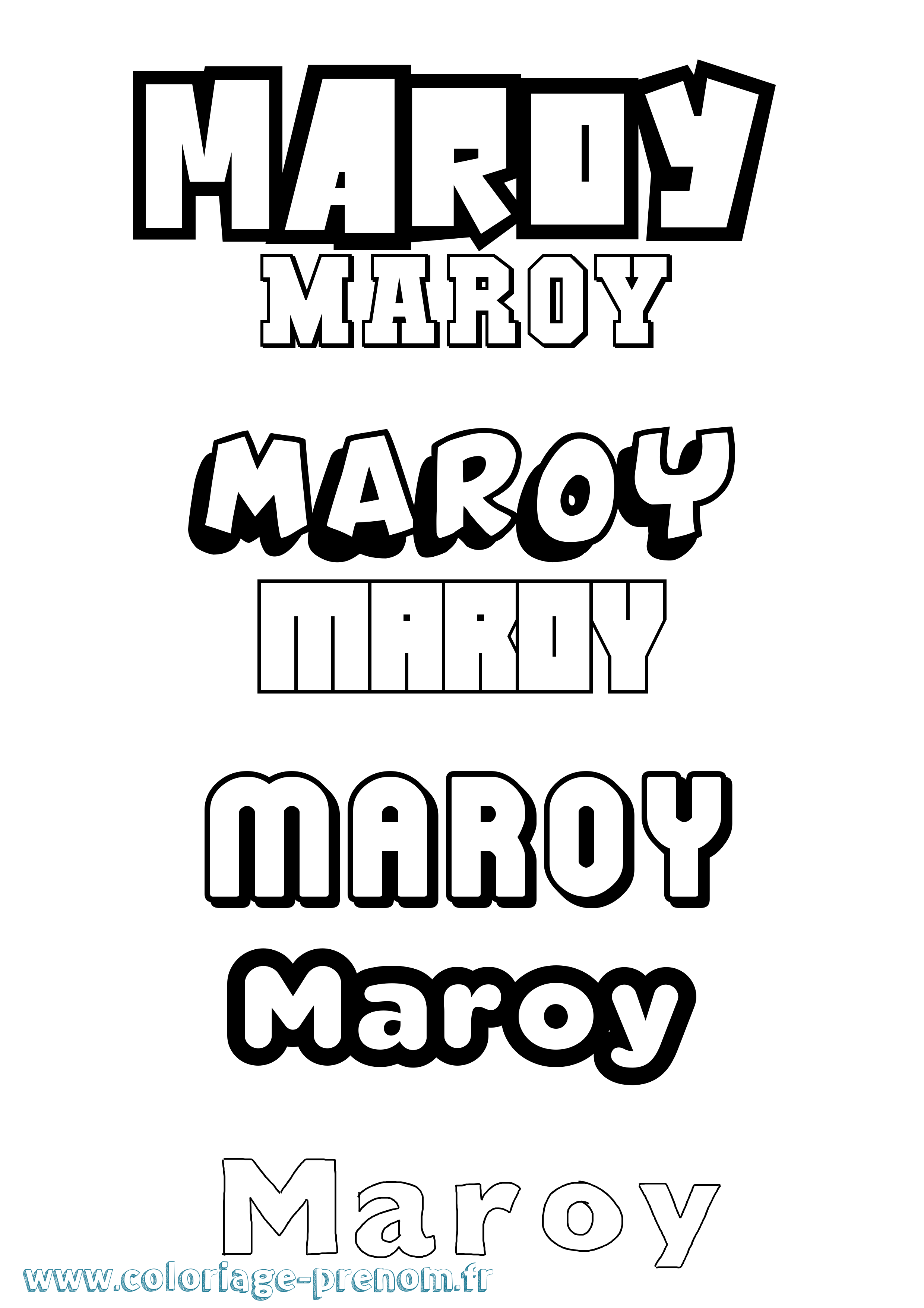 Coloriage Maroy Simple Coloriage prénom Maroy Simple