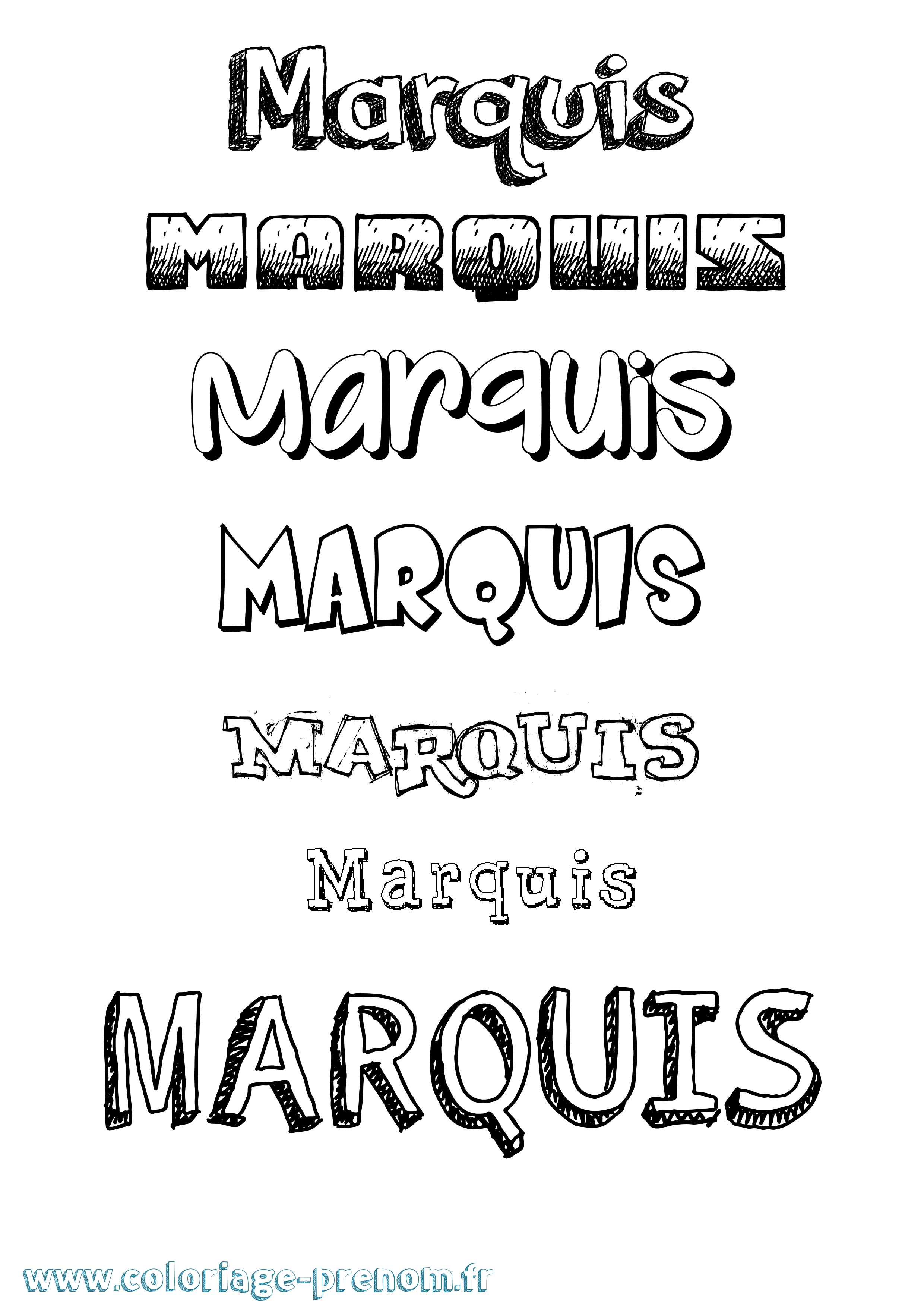 Coloriage Marquis Dessiné Coloriage prénom Marquis Dessiné