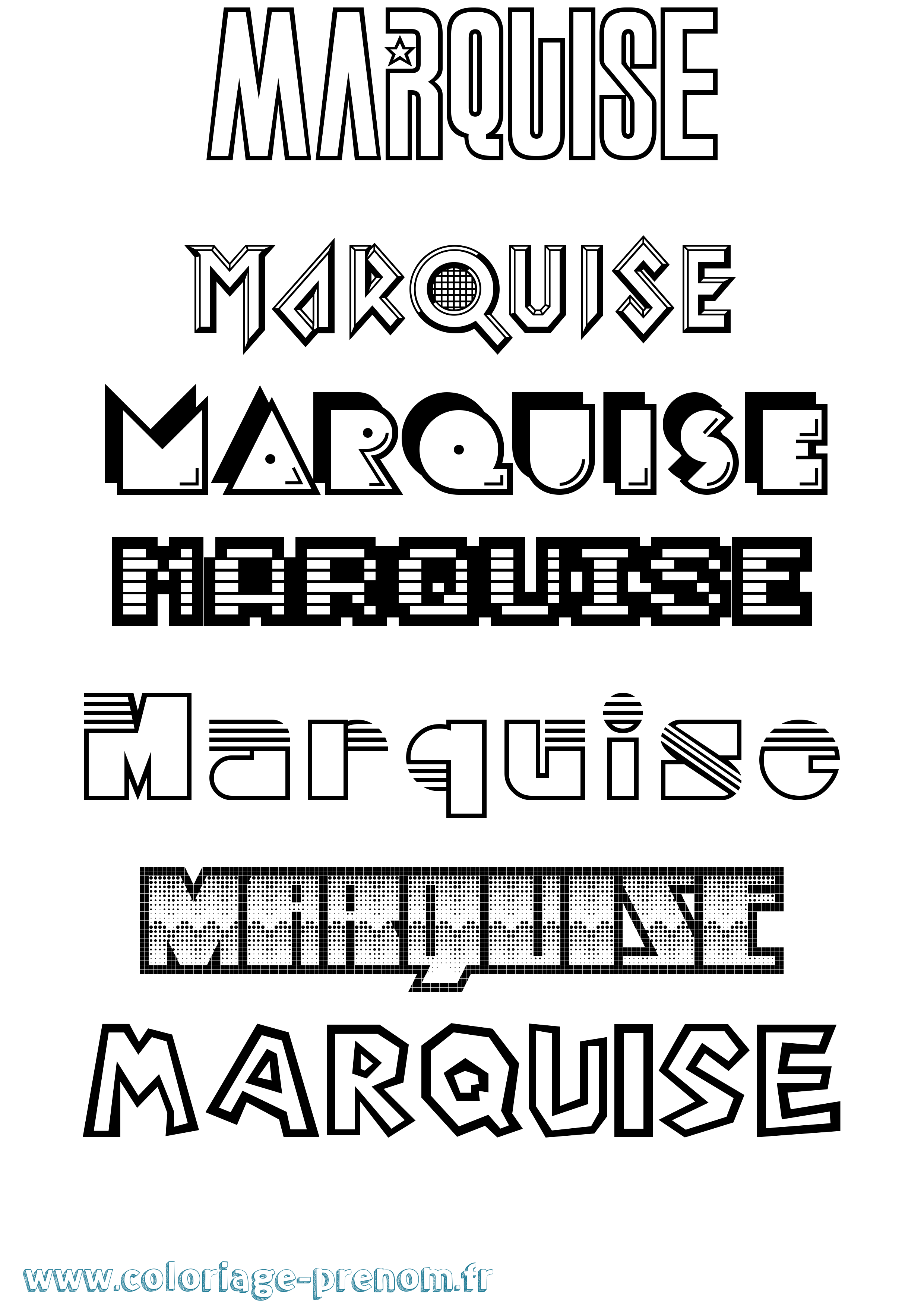 Coloriage Marquise Jeux Vidéos Coloriage prénom Marquise Jeux Vidéos