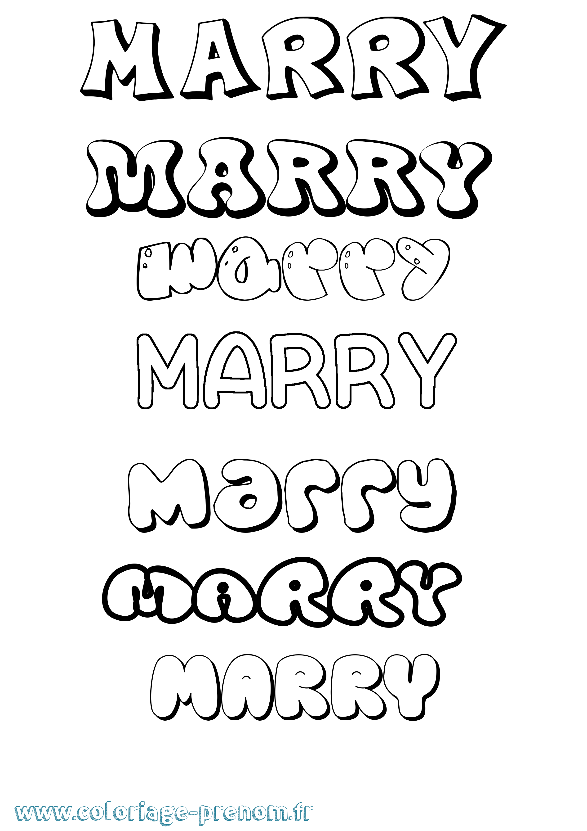 Coloriage Marry Bubble Coloriage prénom Marry Bubble