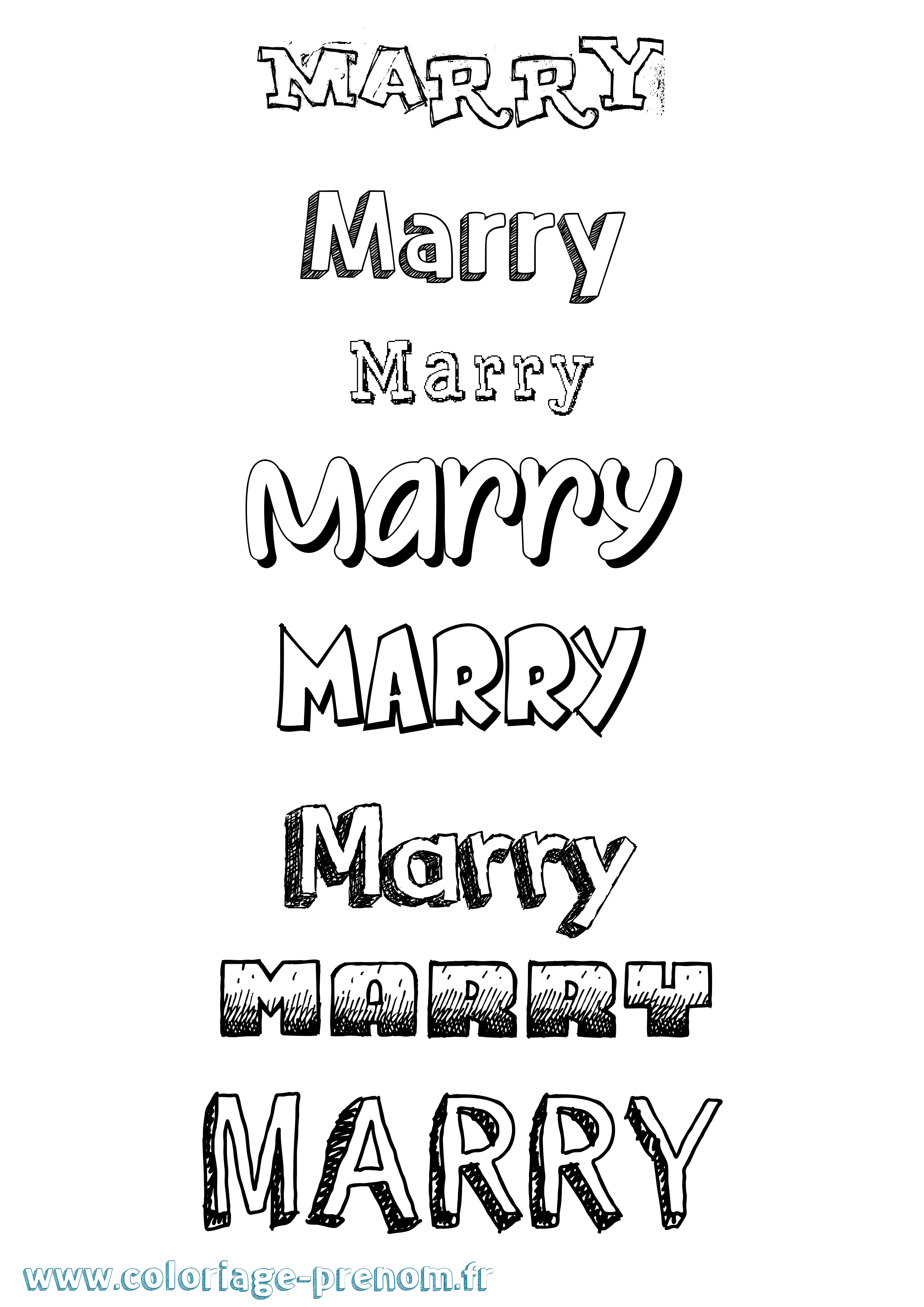 Coloriage Marry Dessiné Coloriage prénom Marry Dessiné