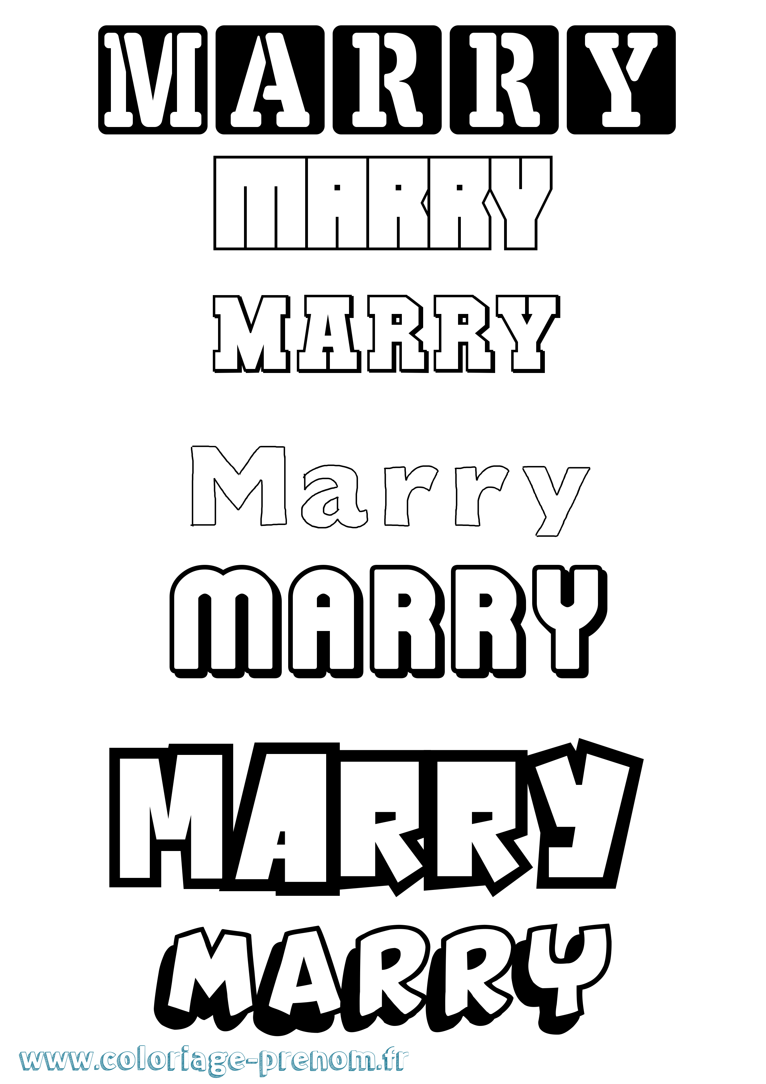 Coloriage Marry Simple Coloriage prénom Marry Simple