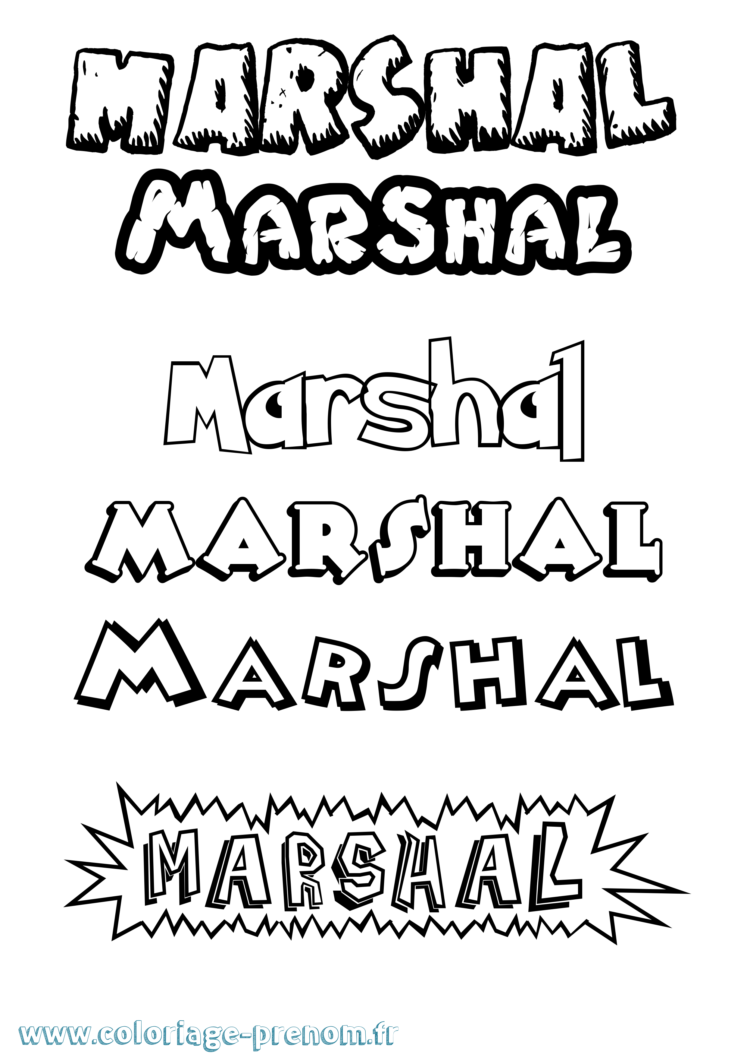 Coloriage Marshal Dessin Animé Coloriage prénom Marshal Dessin Animé
