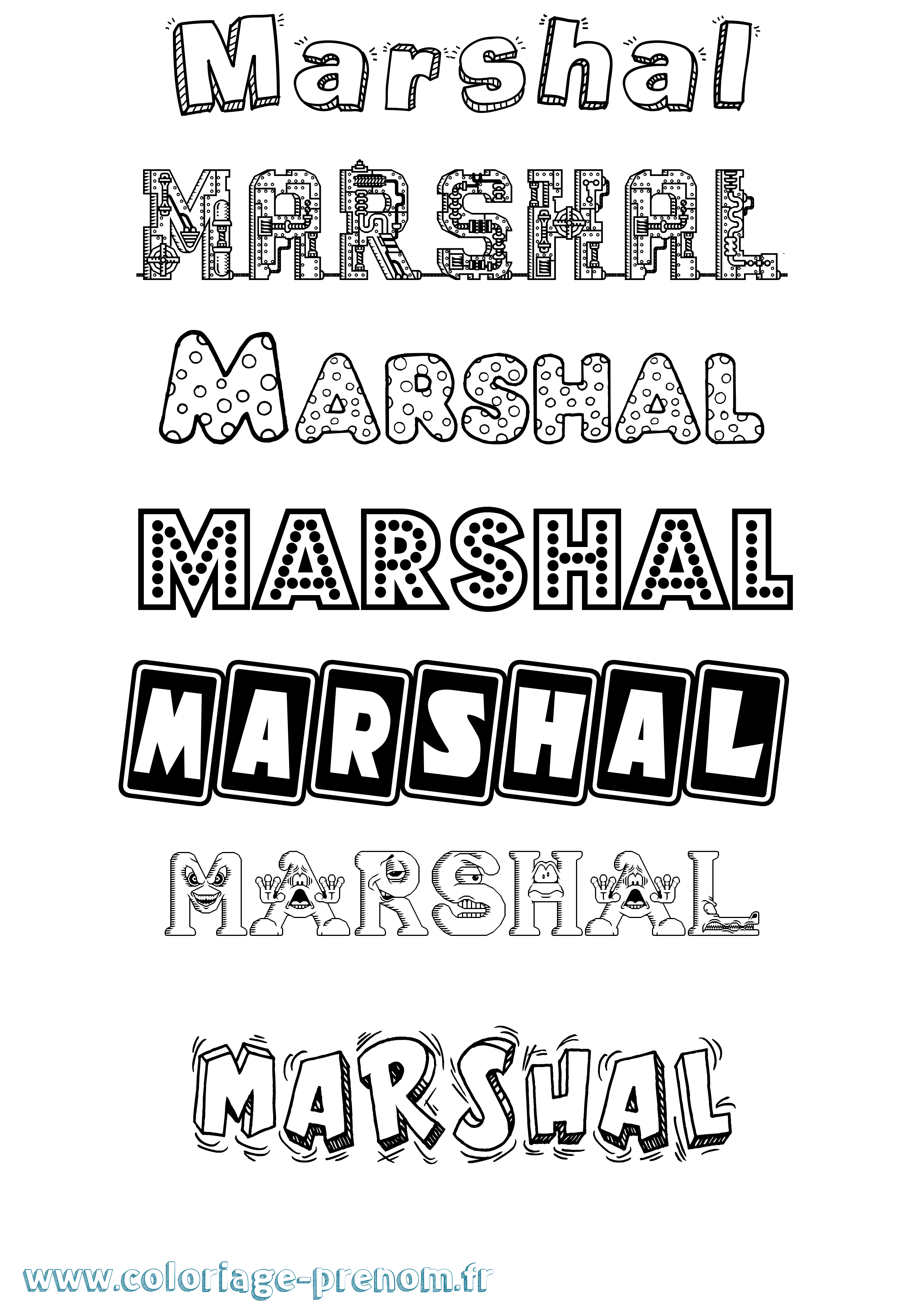 Coloriage Marshal Fun Coloriage prénom Marshal Fun