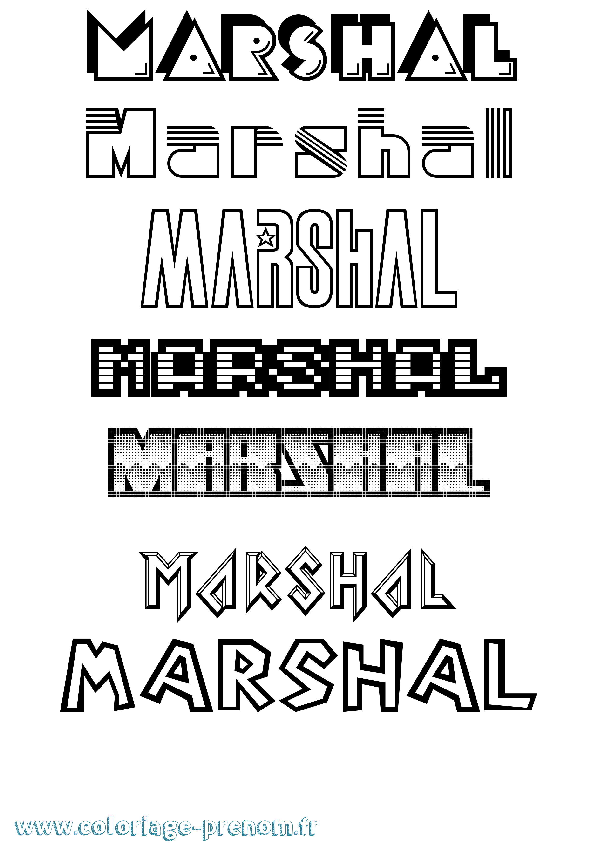 Coloriage Marshal Jeux Vidéos Coloriage prénom Marshal Jeux Vidéos