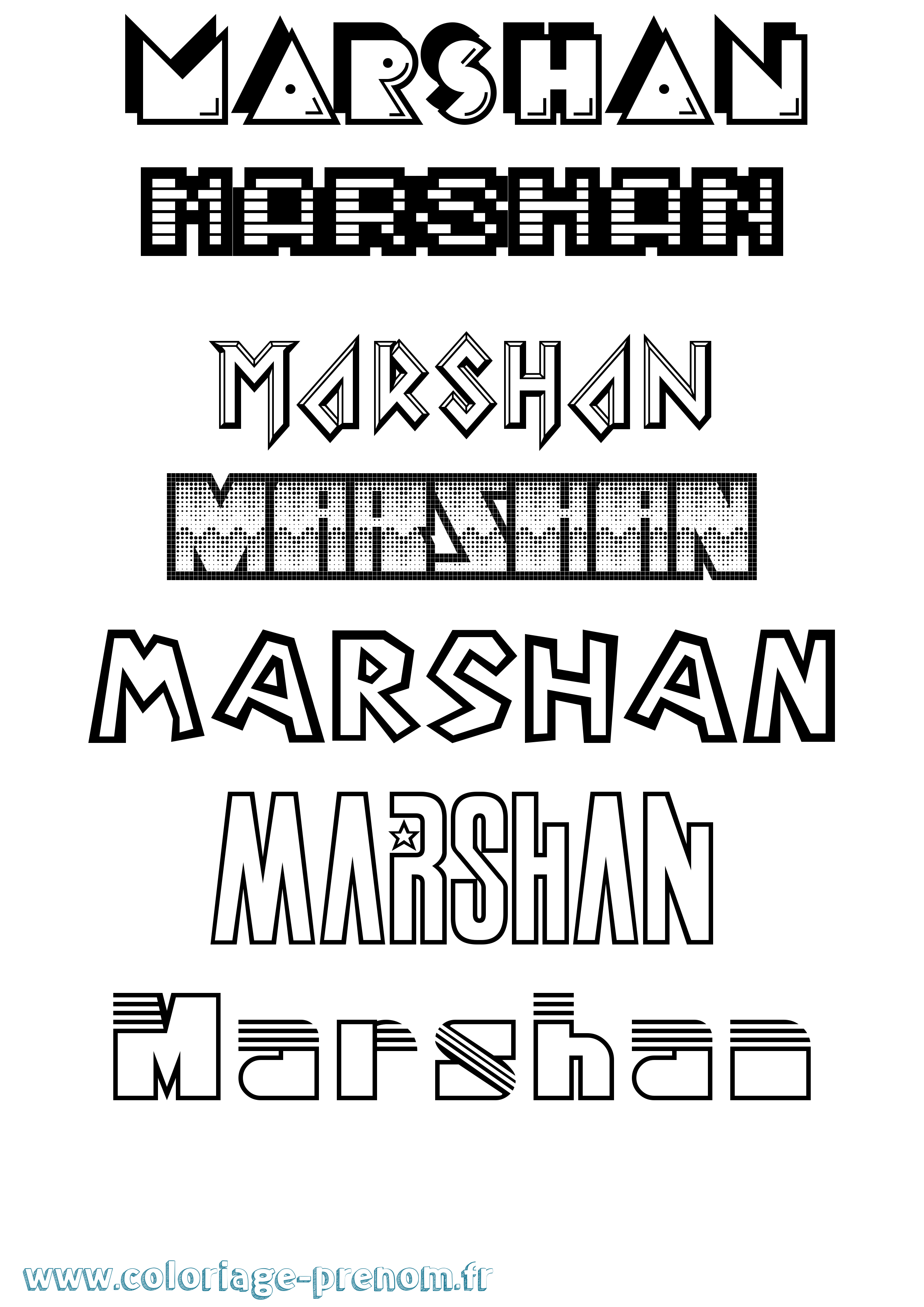 Coloriage Marshan Jeux Vidéos Coloriage prénom Marshan Jeux Vidéos