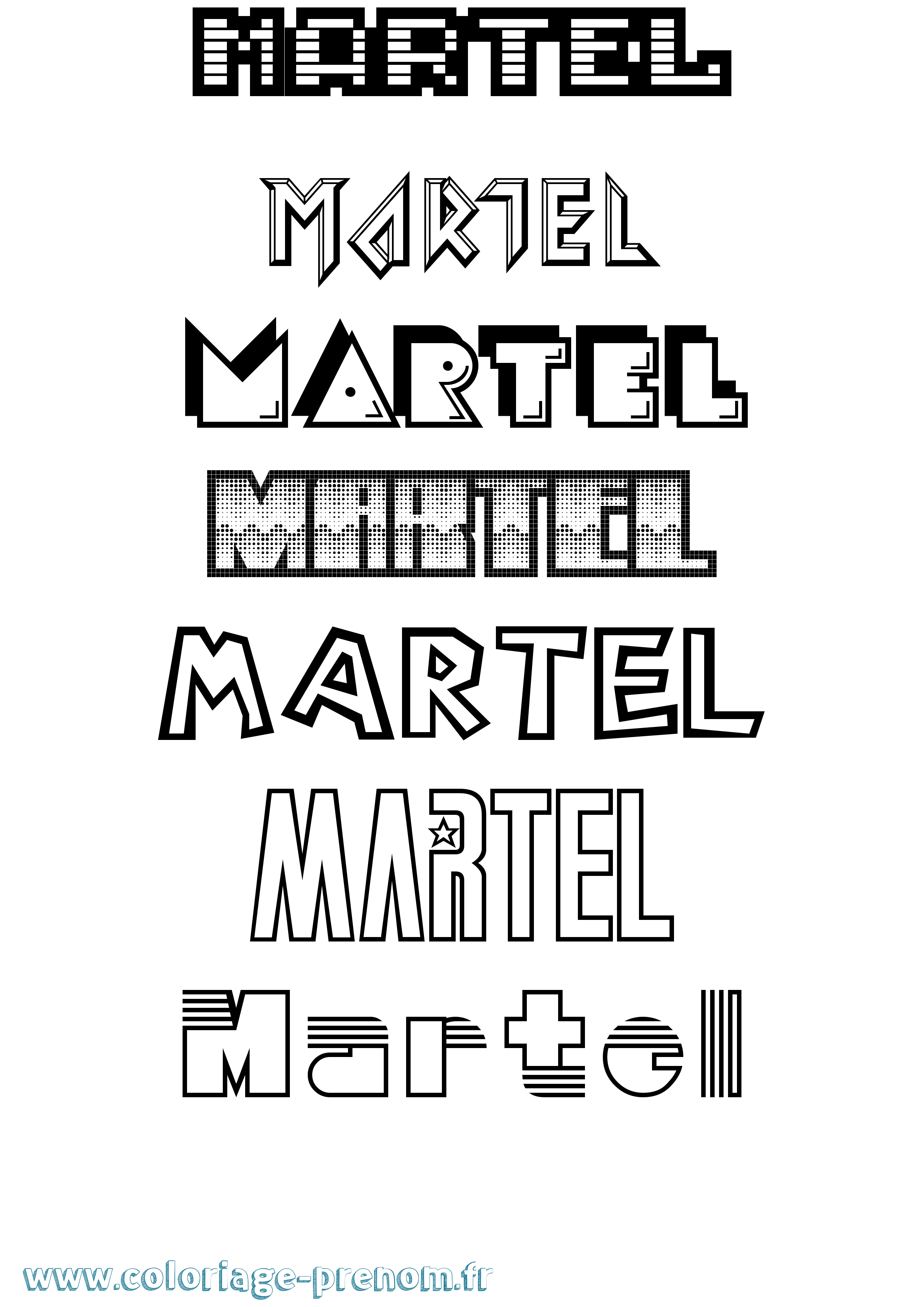 Coloriage Martel Jeux Vidéos Coloriage prénom Martel Jeux Vidéos