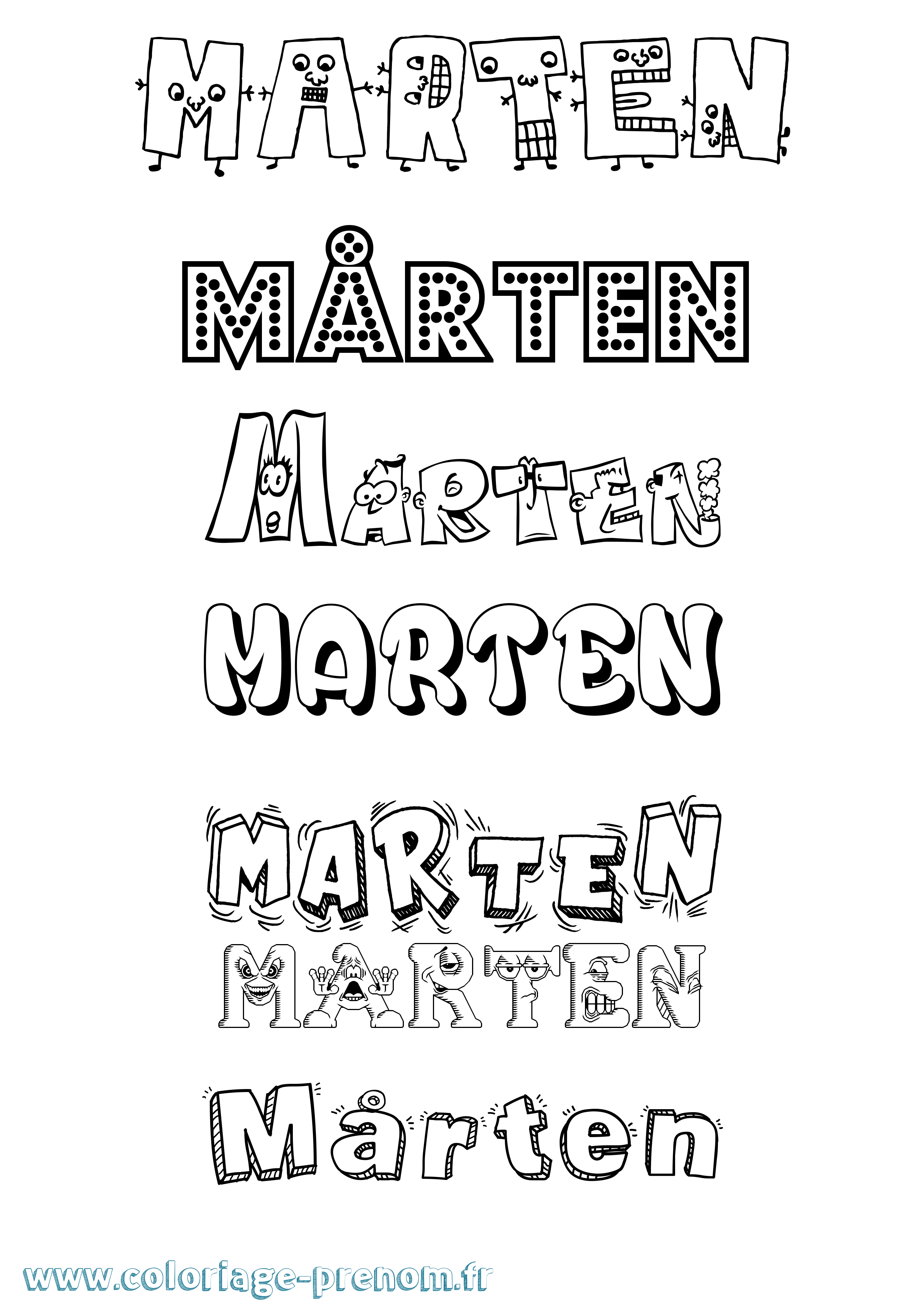 Coloriage Mårten Fun Coloriage prénom Mårten Fun