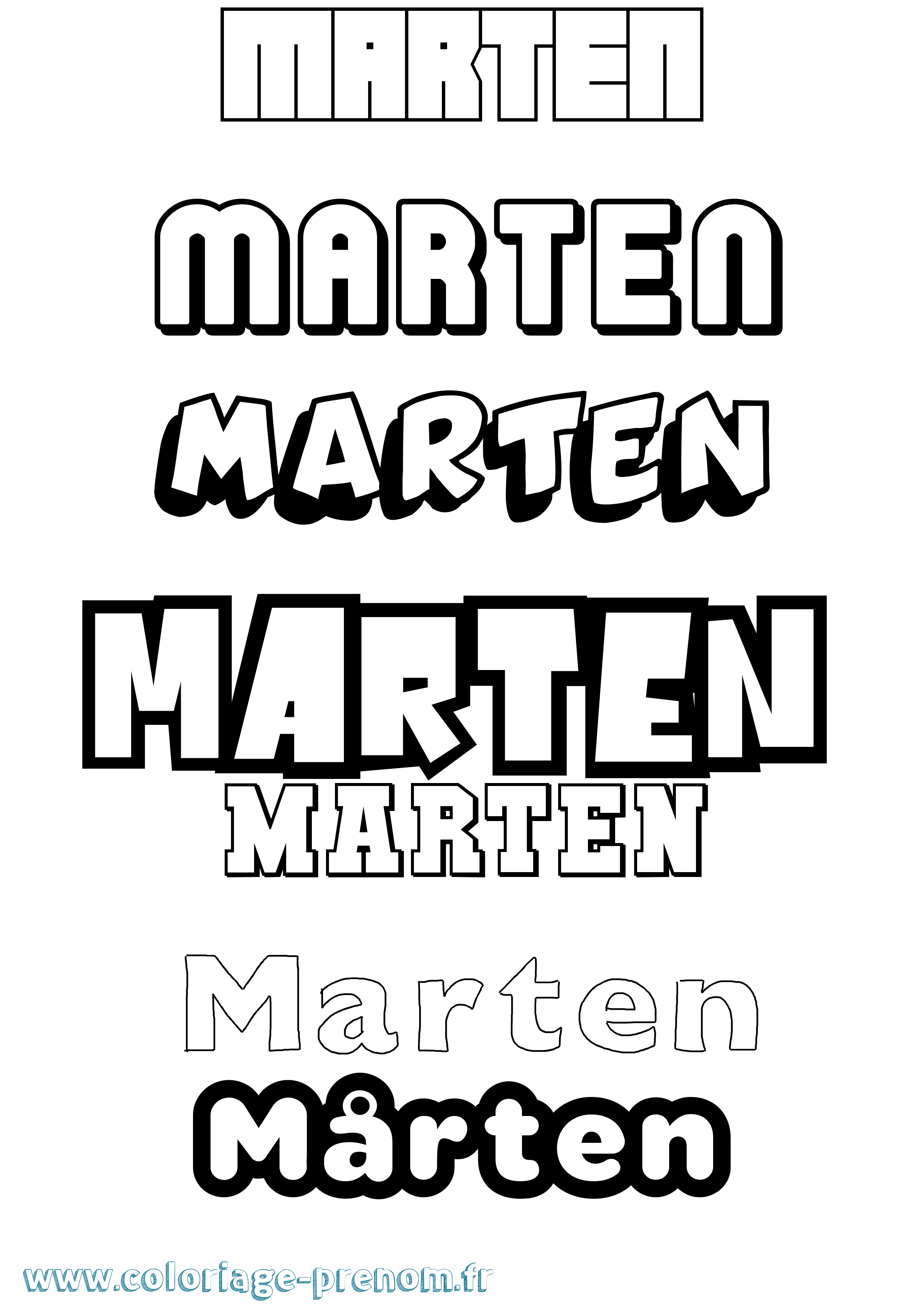 Coloriage Mårten Simple Coloriage prénom Mårten Simple