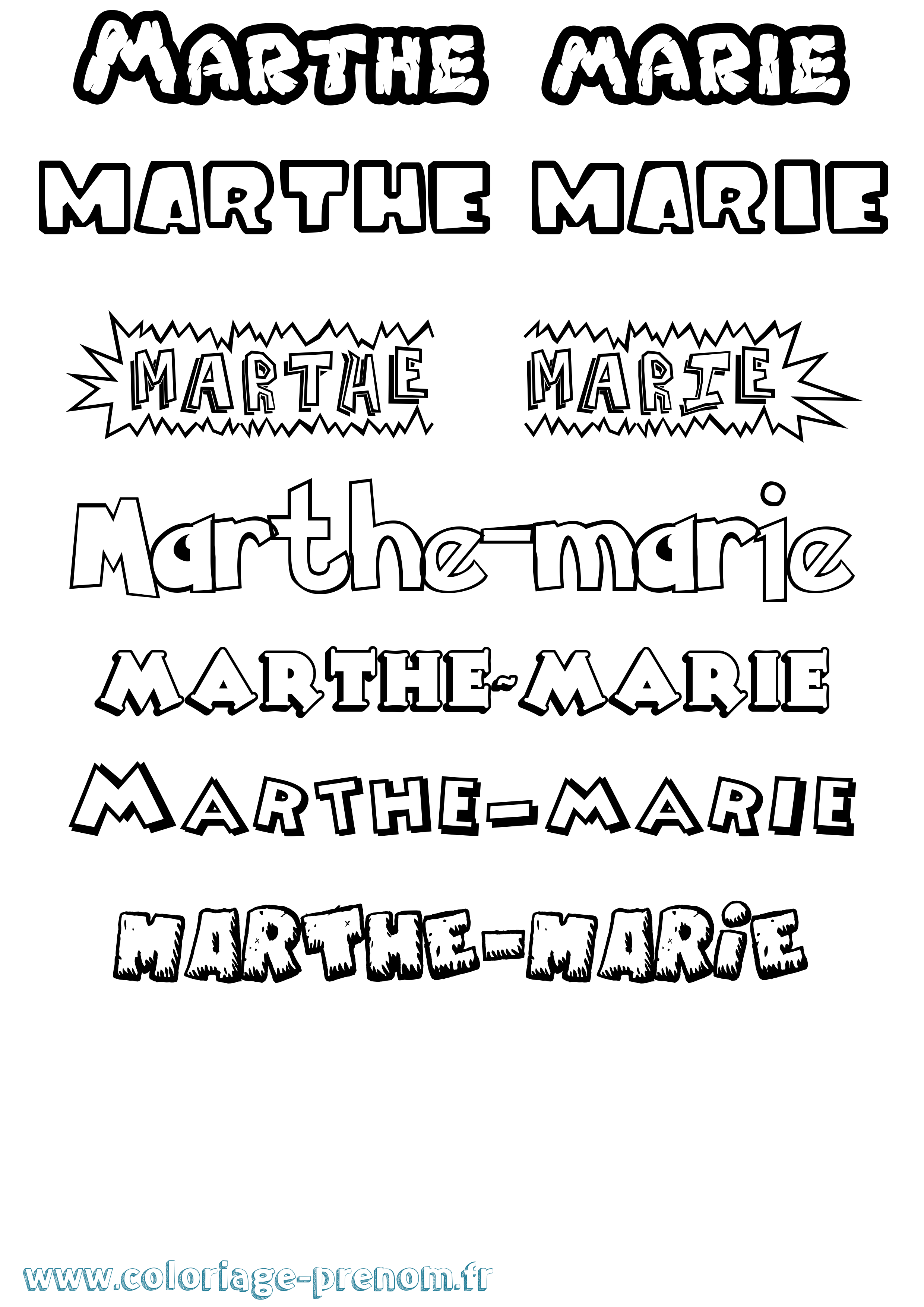 Coloriage Marthe-Marie Dessin Animé Coloriage prénom Marthe-Marie Dessin Animé