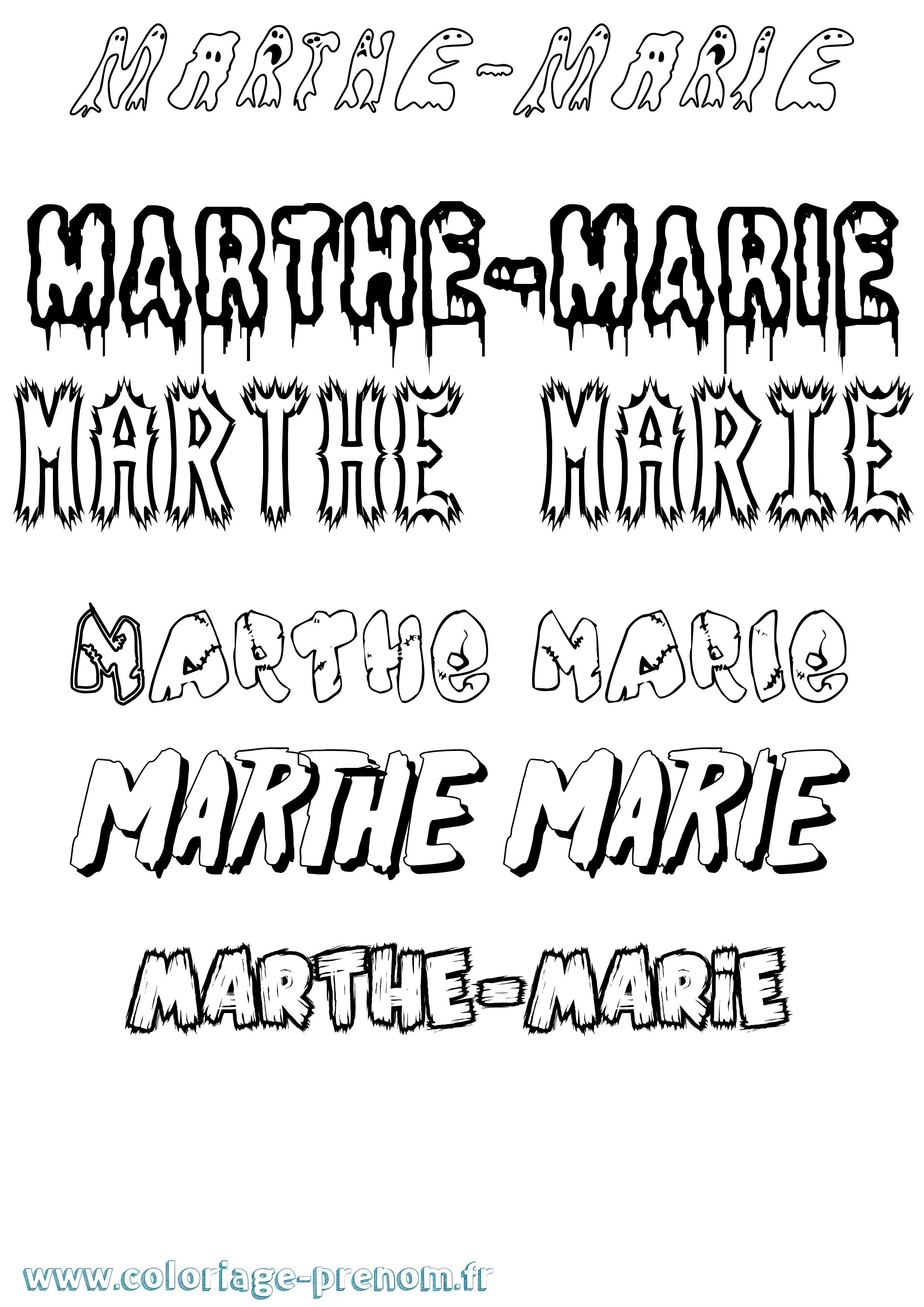 Coloriage Marthe-Marie Frisson Coloriage prénom Marthe-Marie Frisson