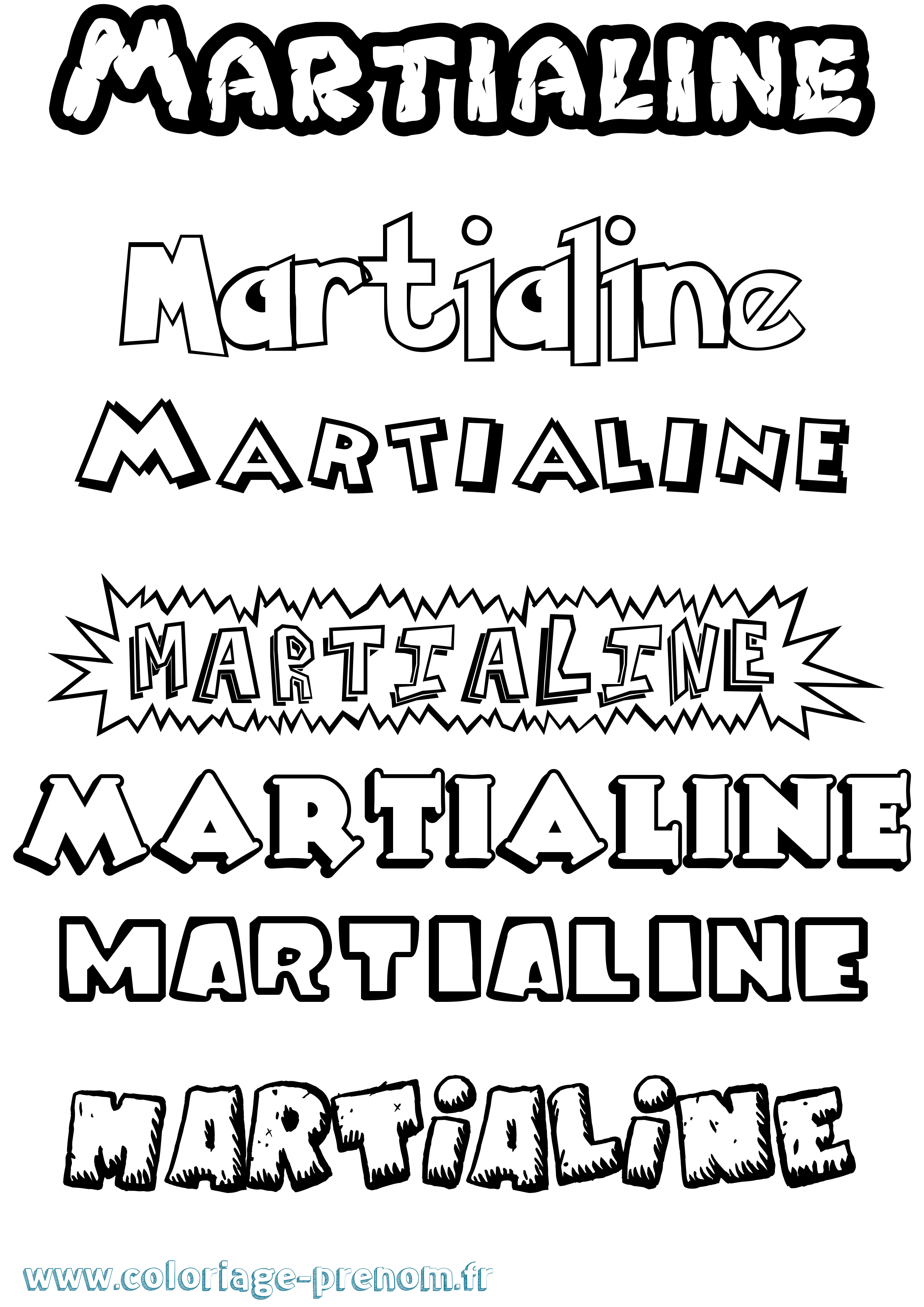 Coloriage Martialine Dessin Animé Coloriage prénom Martialine Dessin Animé