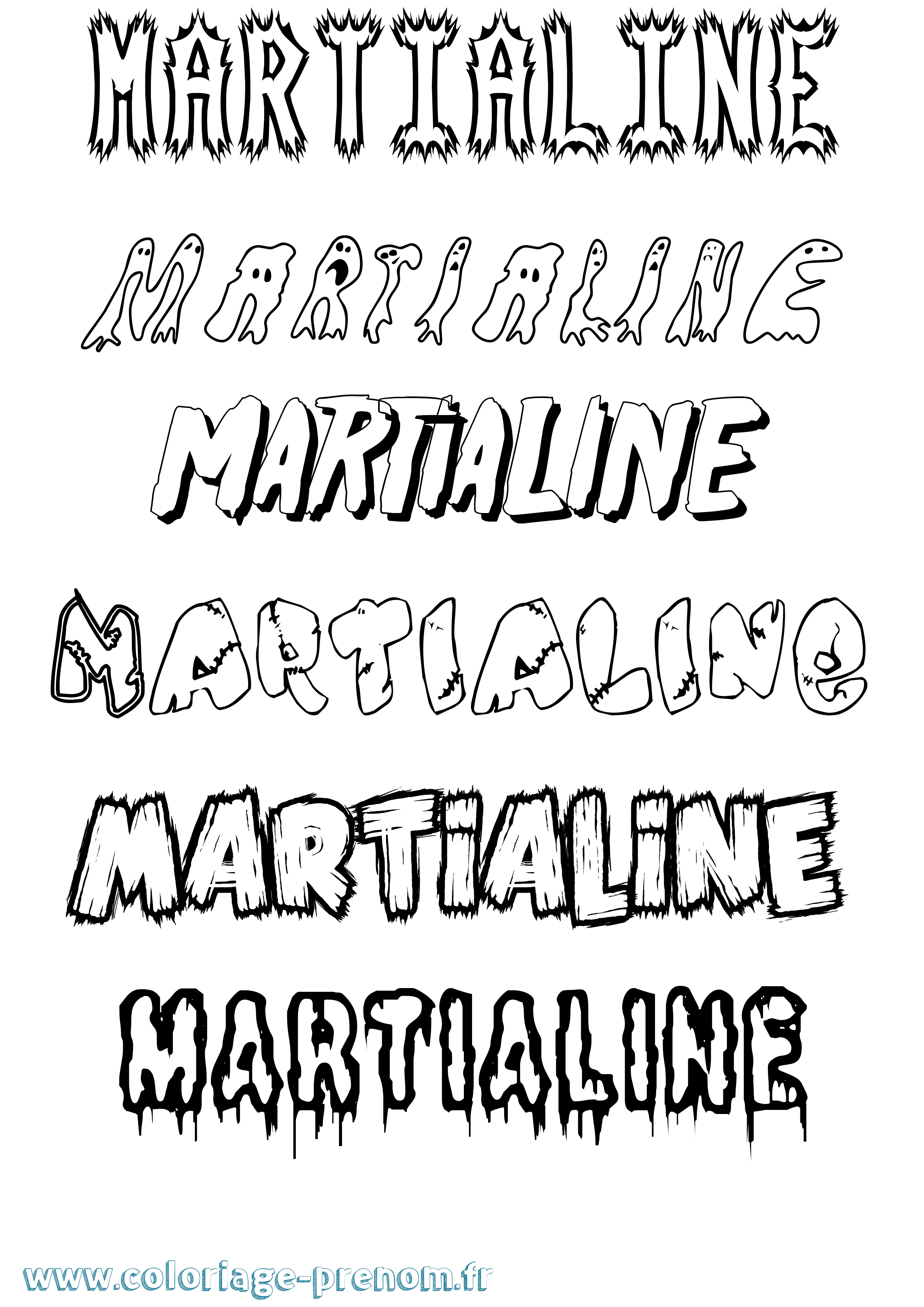 Coloriage Martialine Frisson Coloriage prénom Martialine Frisson