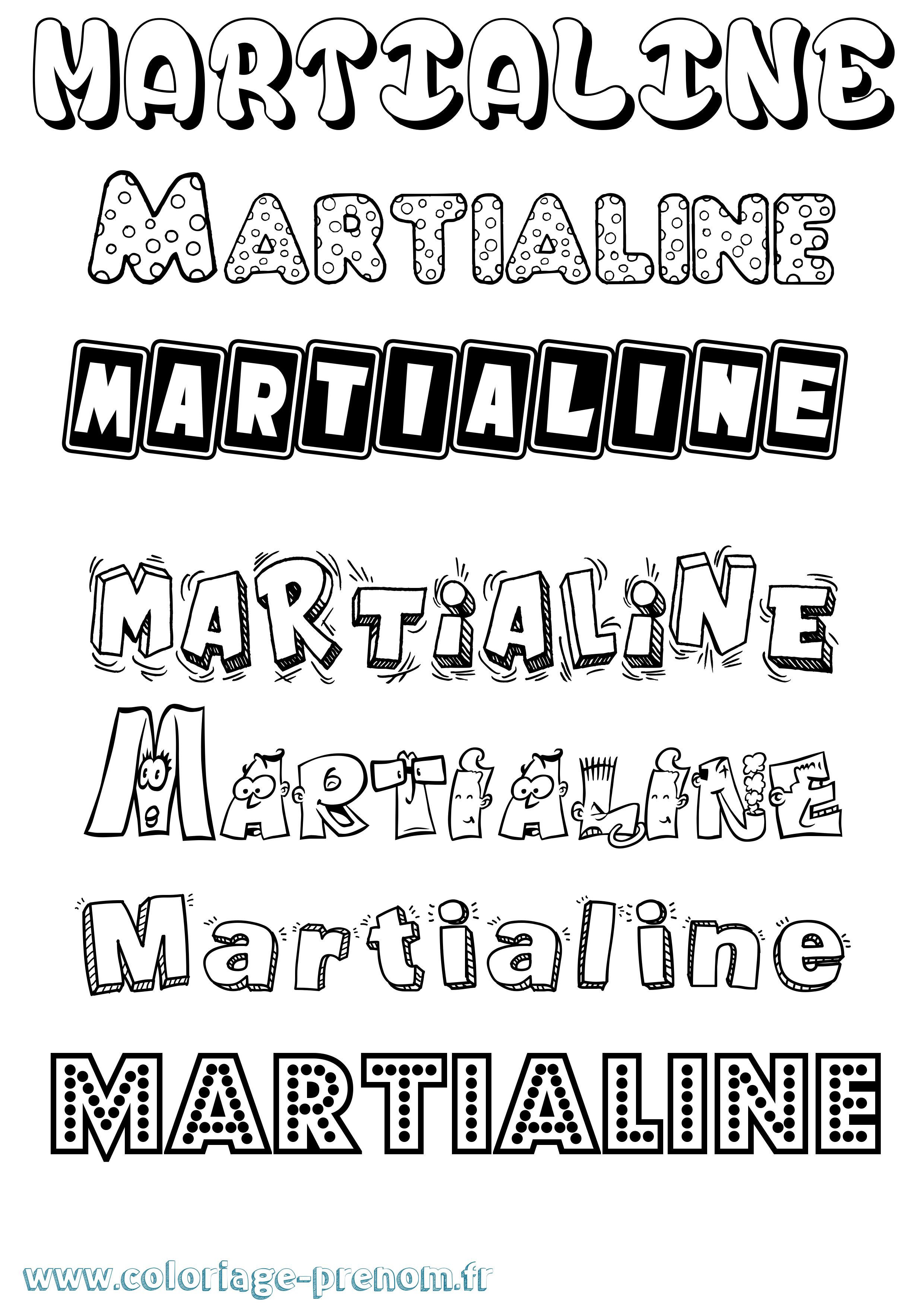 Coloriage Martialine Fun Coloriage prénom Martialine Fun
