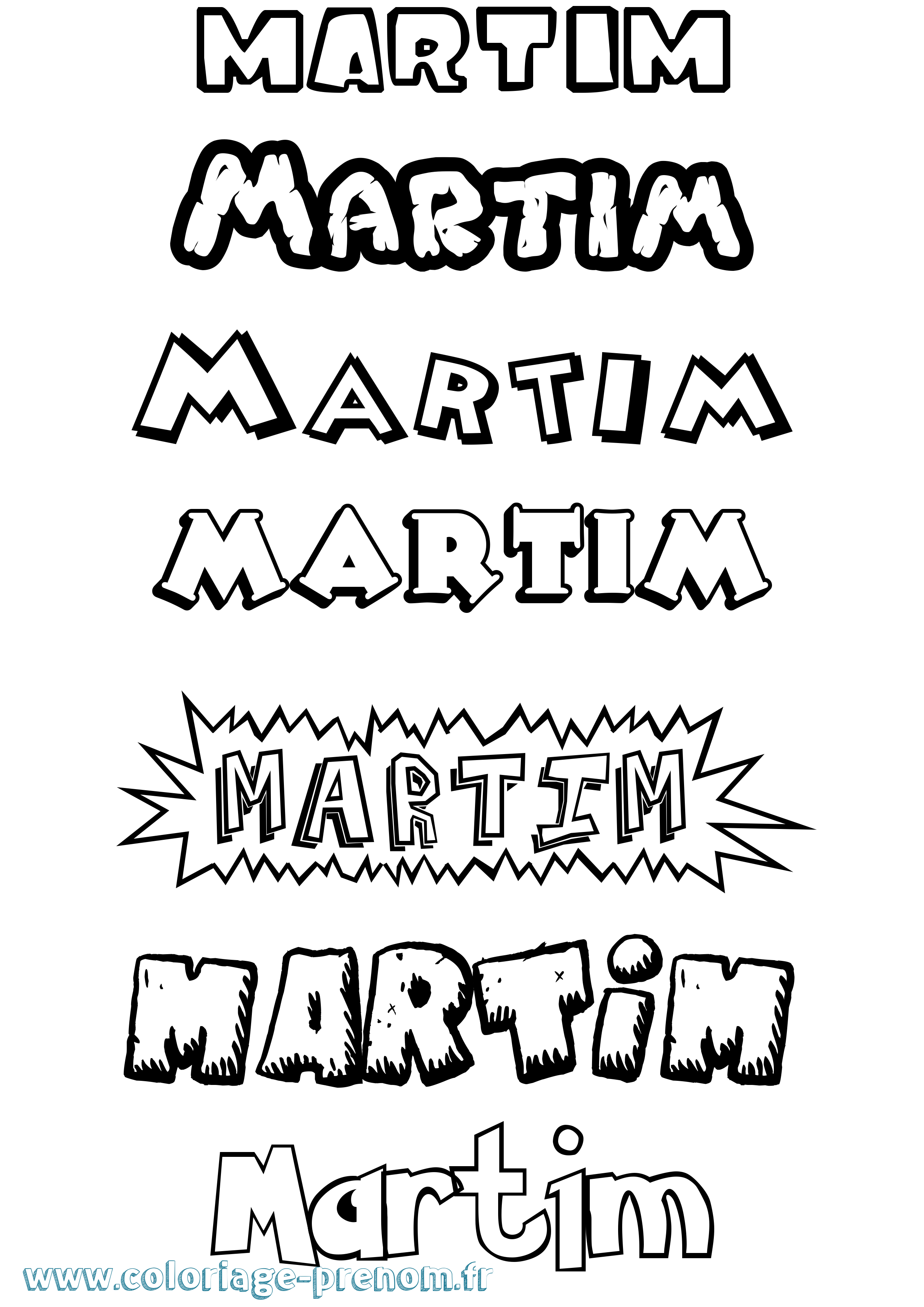 Coloriage Martim Dessin Animé Coloriage prénom Martim Dessin Animé