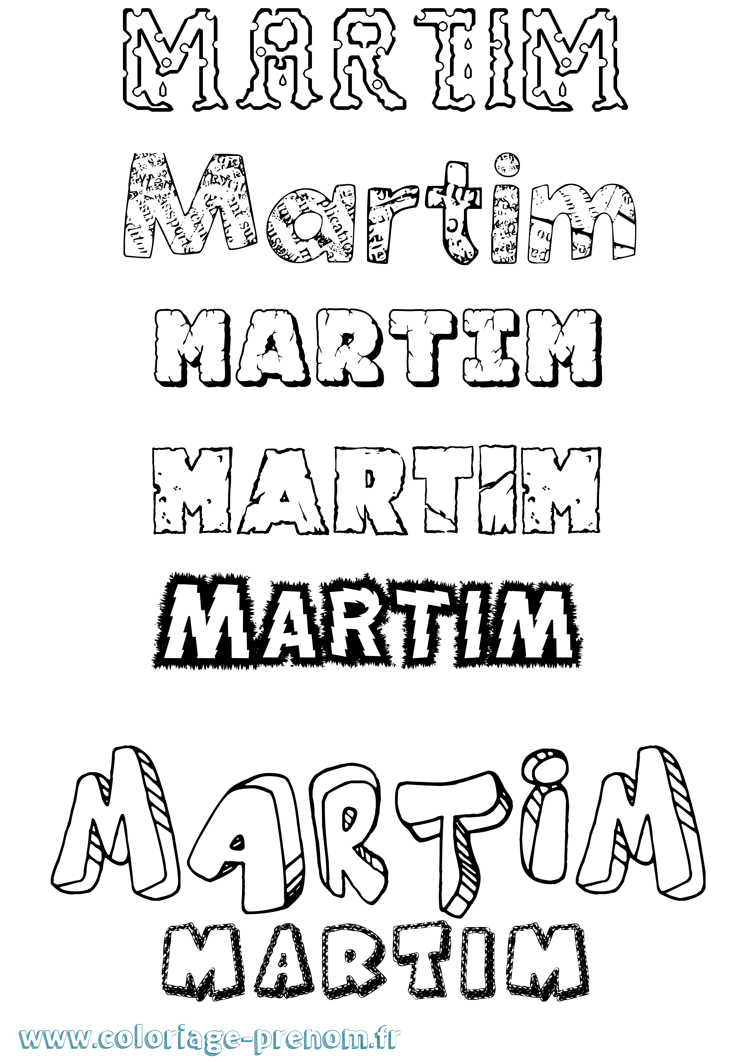 Coloriage Martim Destructuré Coloriage prénom Martim Destructuré