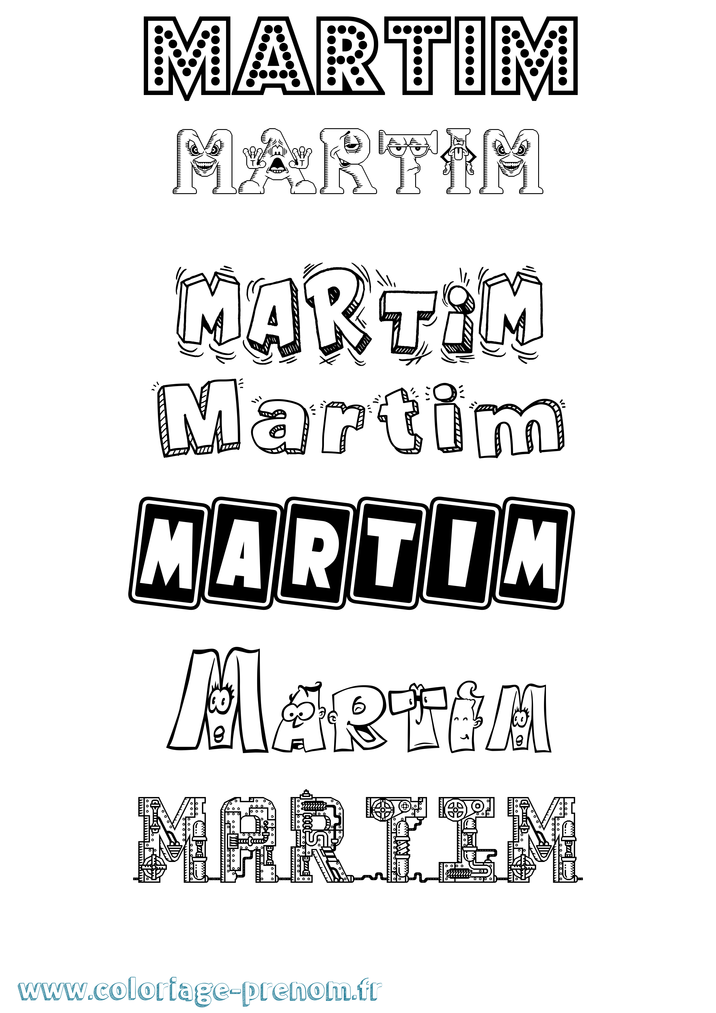 Coloriage Martim Fun Coloriage prénom Martim Fun