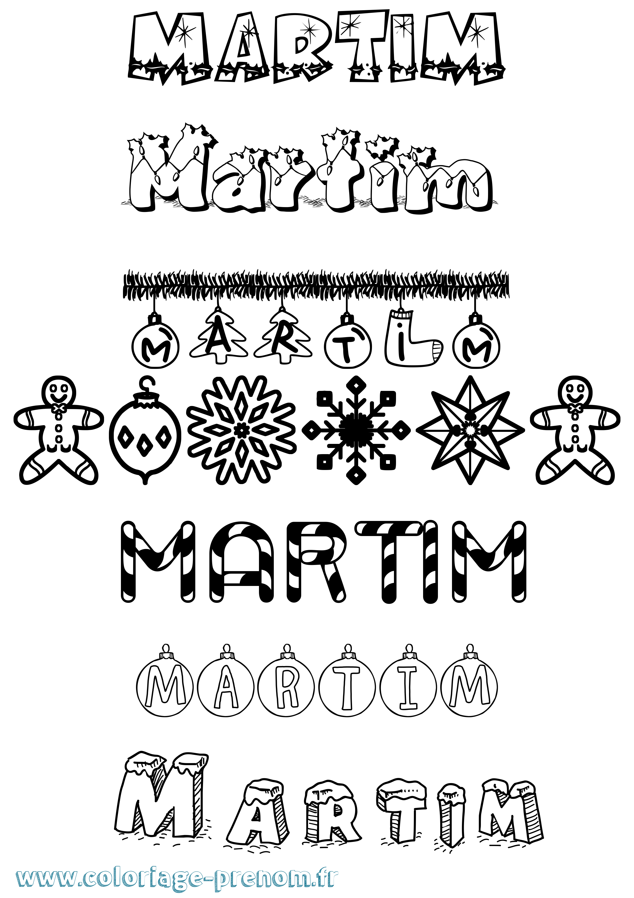 Coloriage Martim Noël Coloriage prénom Martim Noël