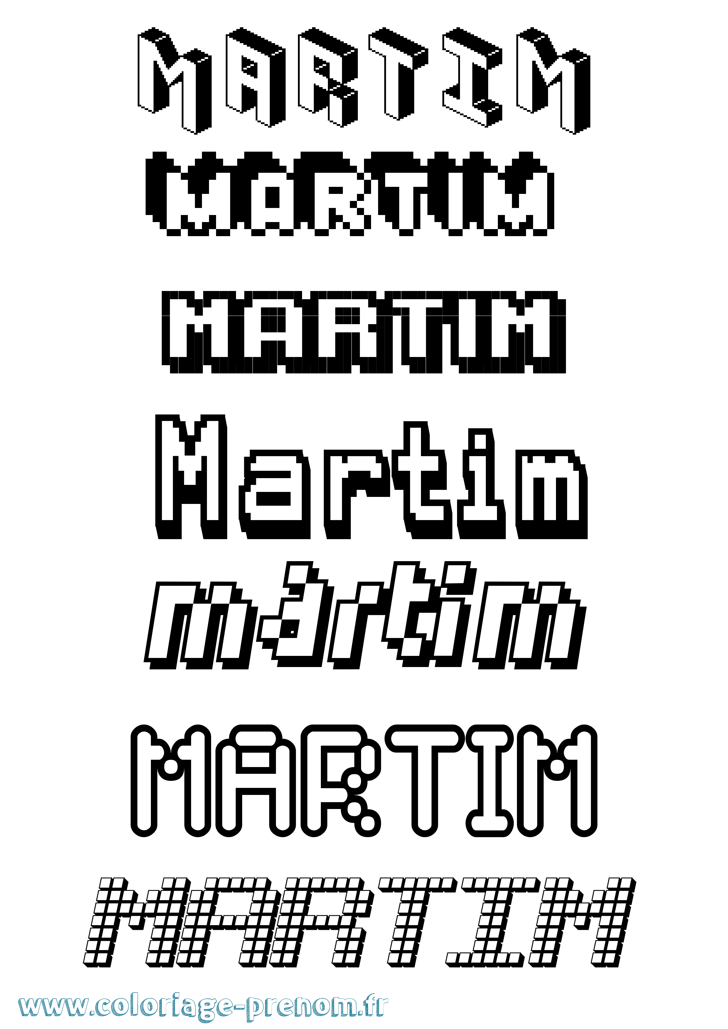 Coloriage Martim Pixel Coloriage prénom Martim Pixel