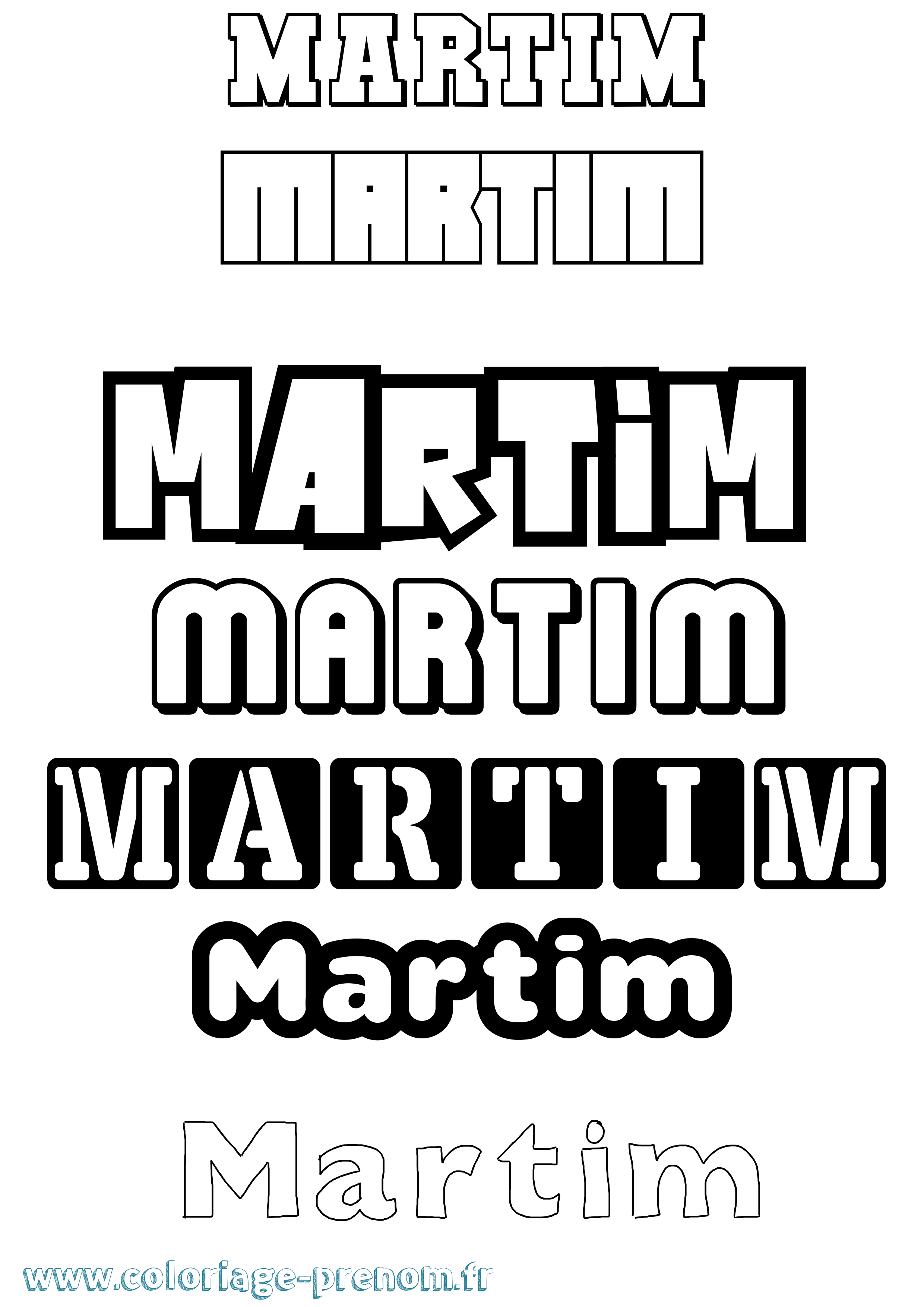 Coloriage Martim Simple Coloriage prénom Martim Simple