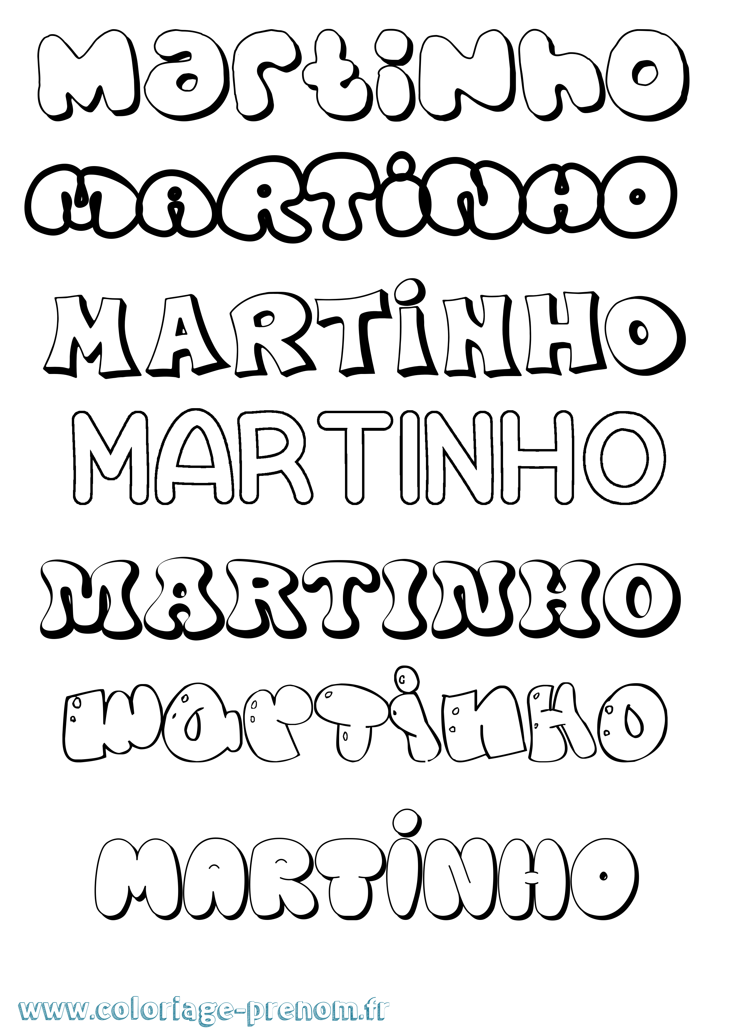 Coloriage Martinho Bubble Coloriage prénom Martinho Bubble