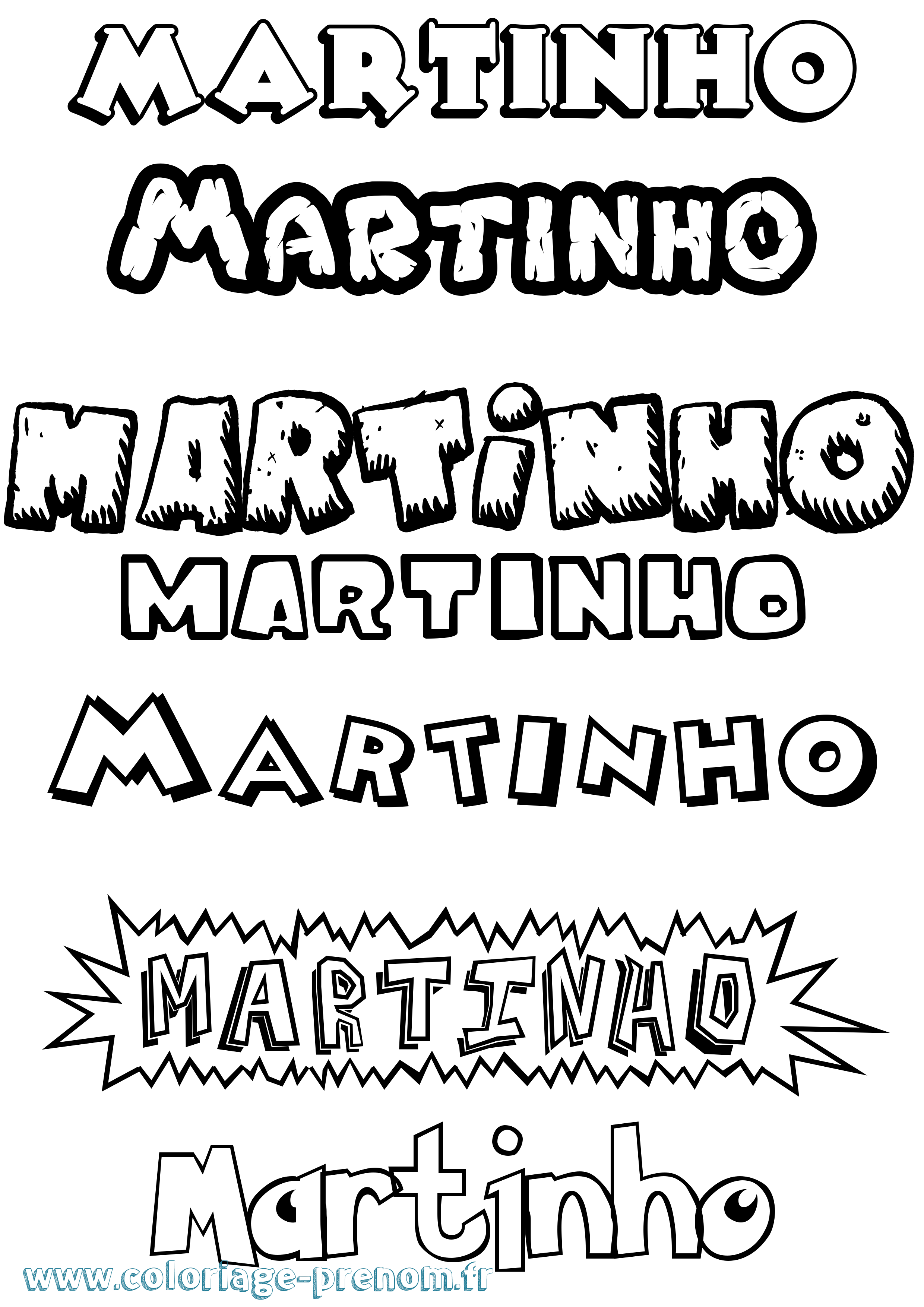 Coloriage Martinho Dessin Animé Coloriage prénom Martinho Dessin Animé