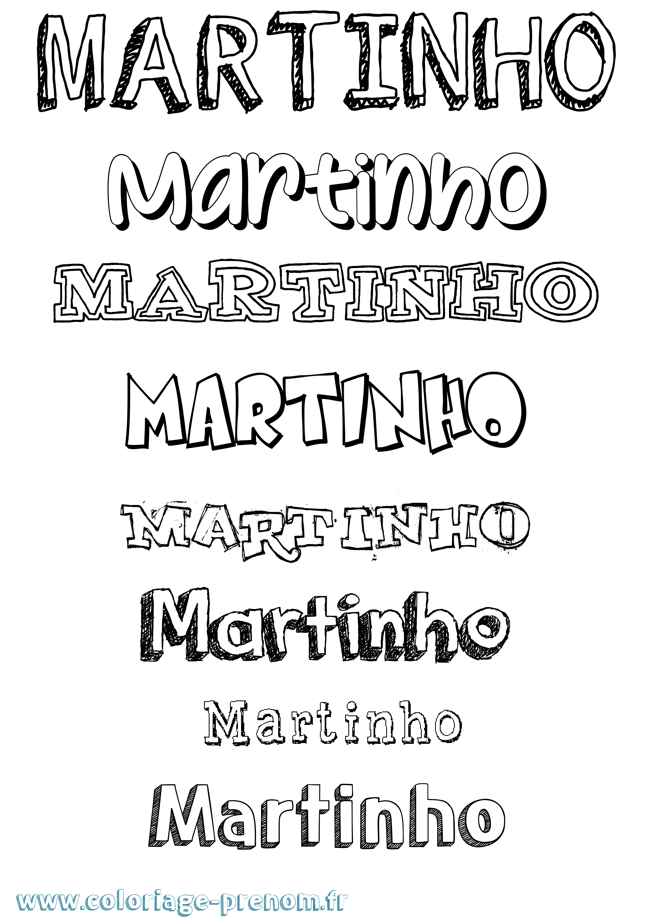 Coloriage Martinho Dessiné Coloriage prénom Martinho Dessiné