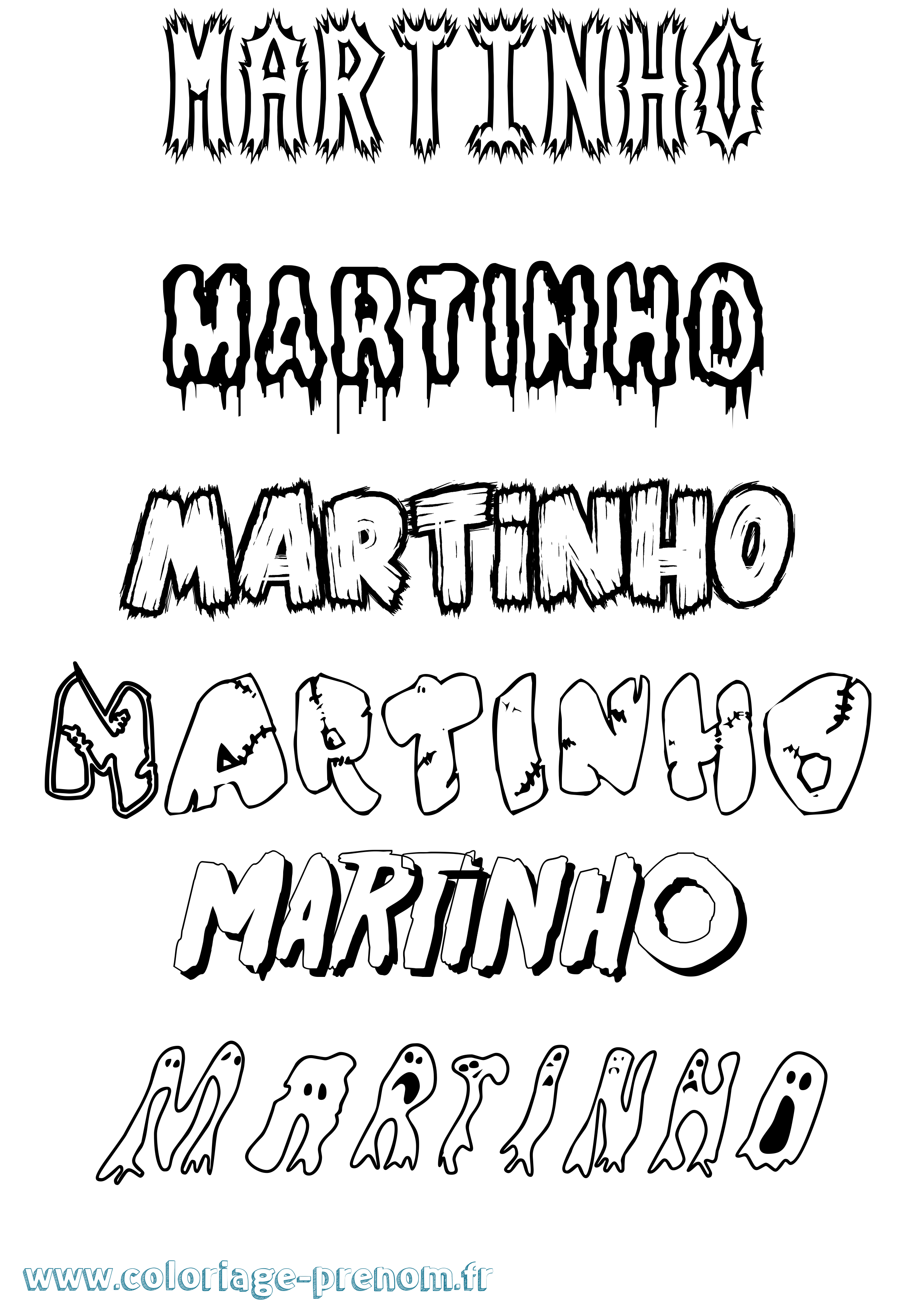 Coloriage Martinho Frisson Coloriage prénom Martinho Frisson