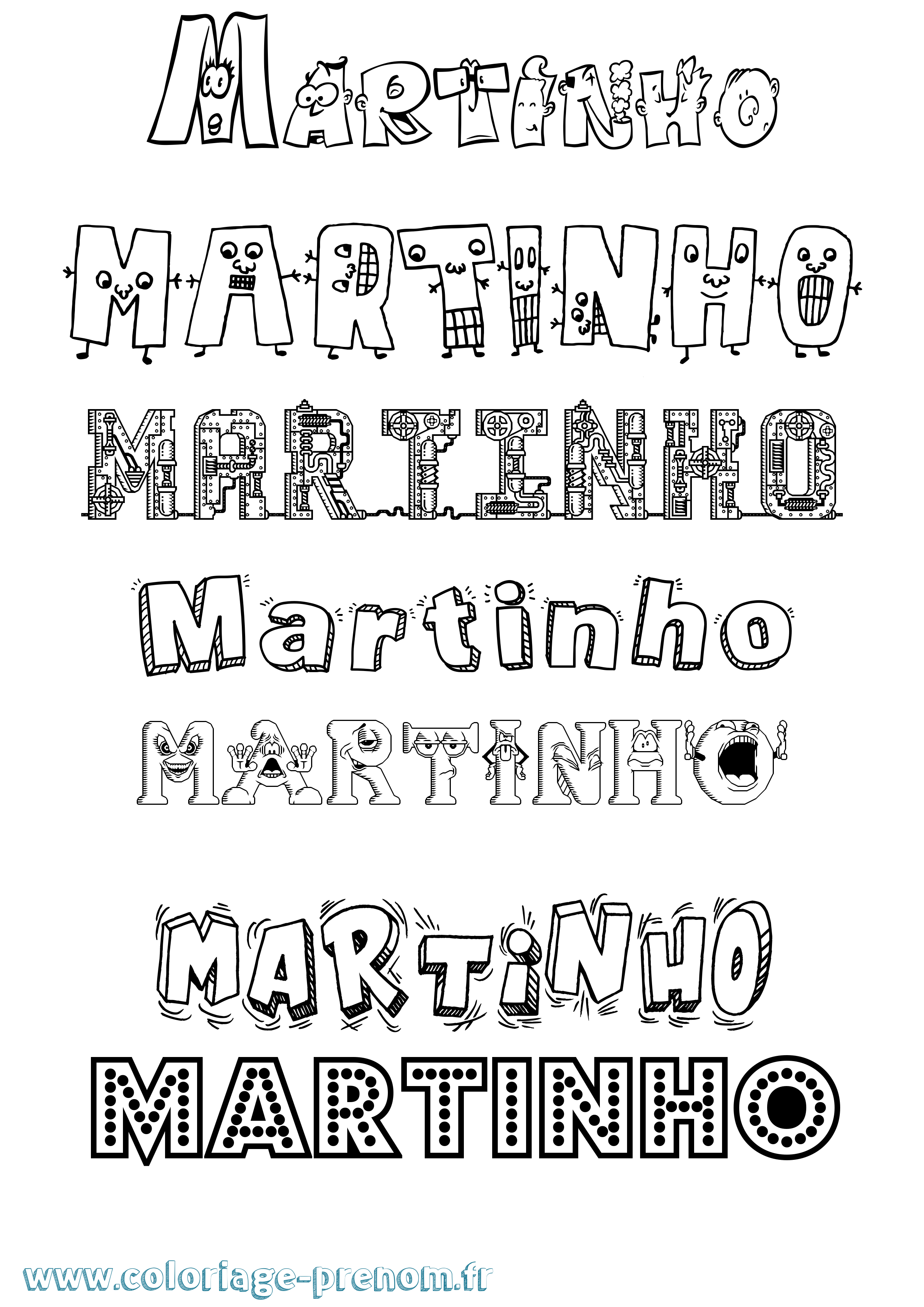 Coloriage Martinho Fun Coloriage prénom Martinho Fun