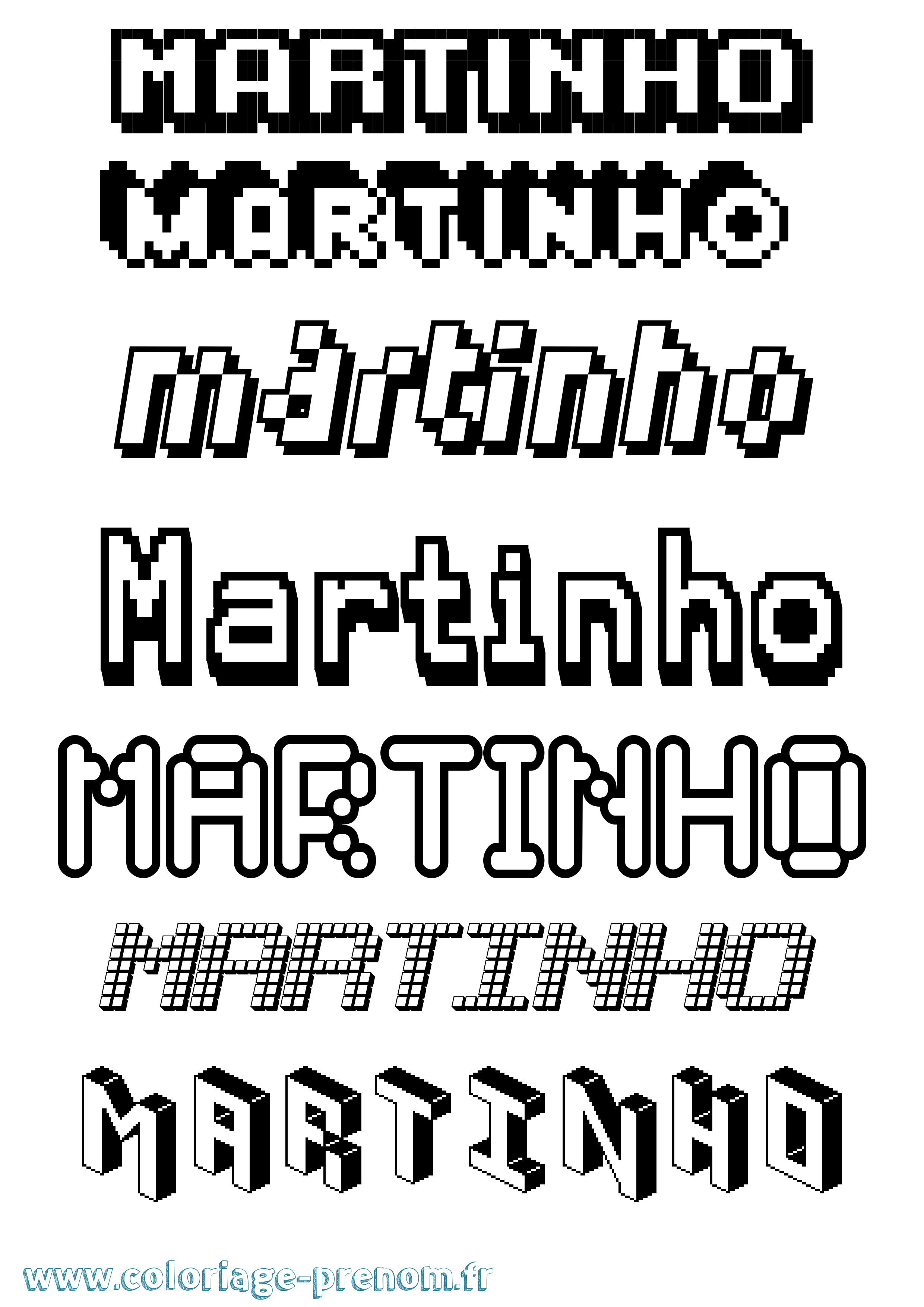 Coloriage Martinho Pixel Coloriage prénom Martinho Pixel
