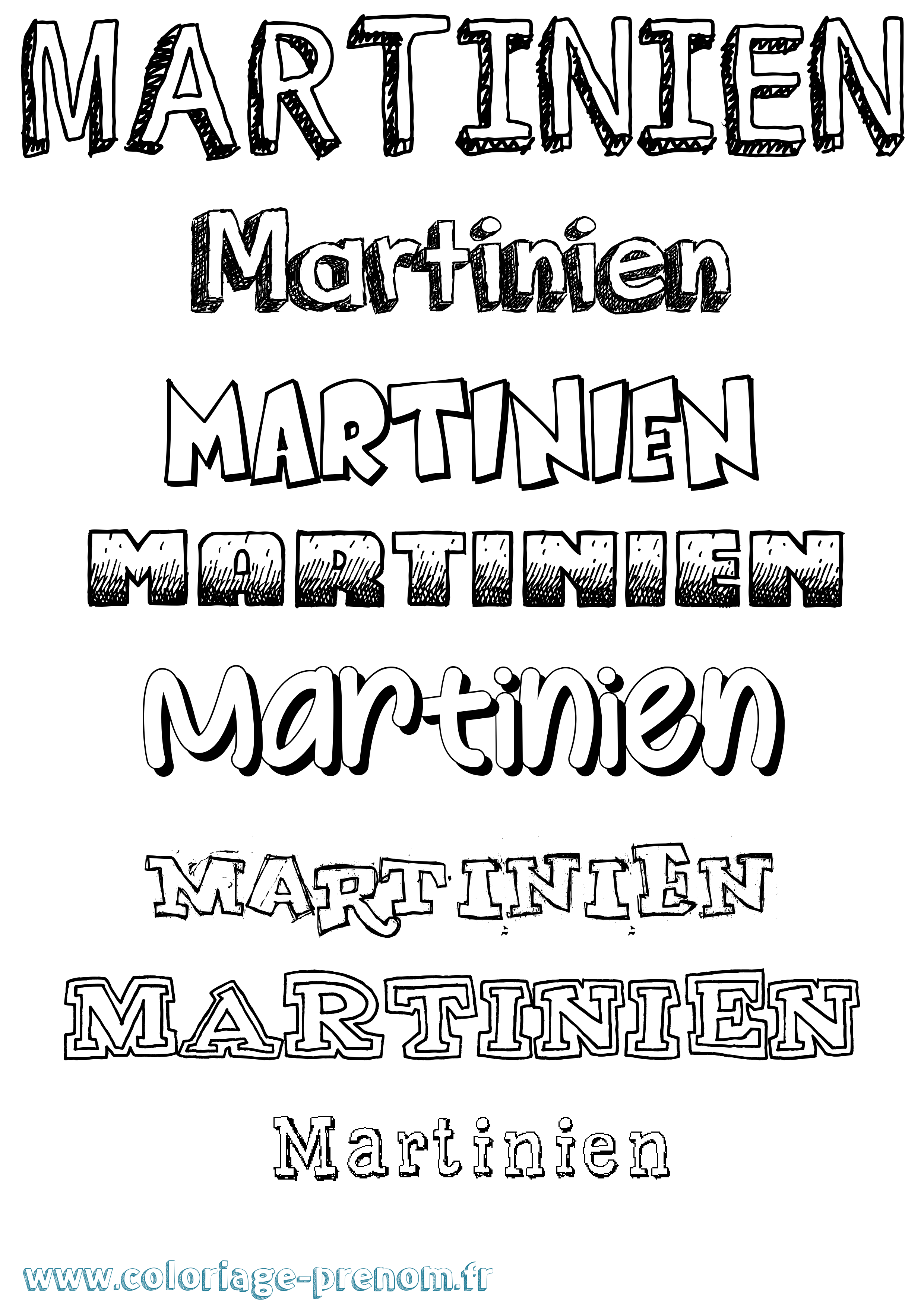 Coloriage Martinien Dessiné Coloriage prénom Martinien Dessiné