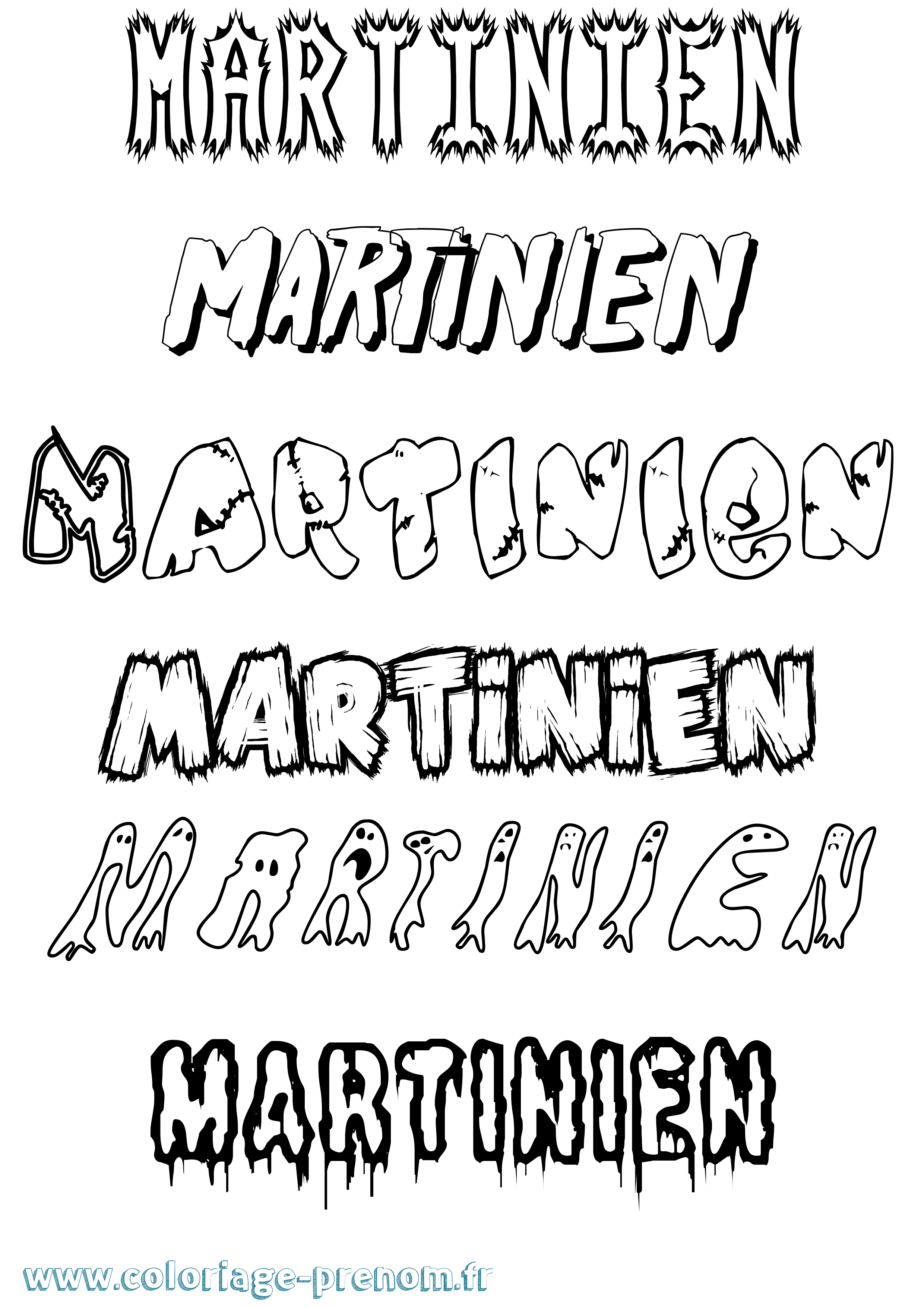 Coloriage Martinien Frisson Coloriage prénom Martinien Frisson