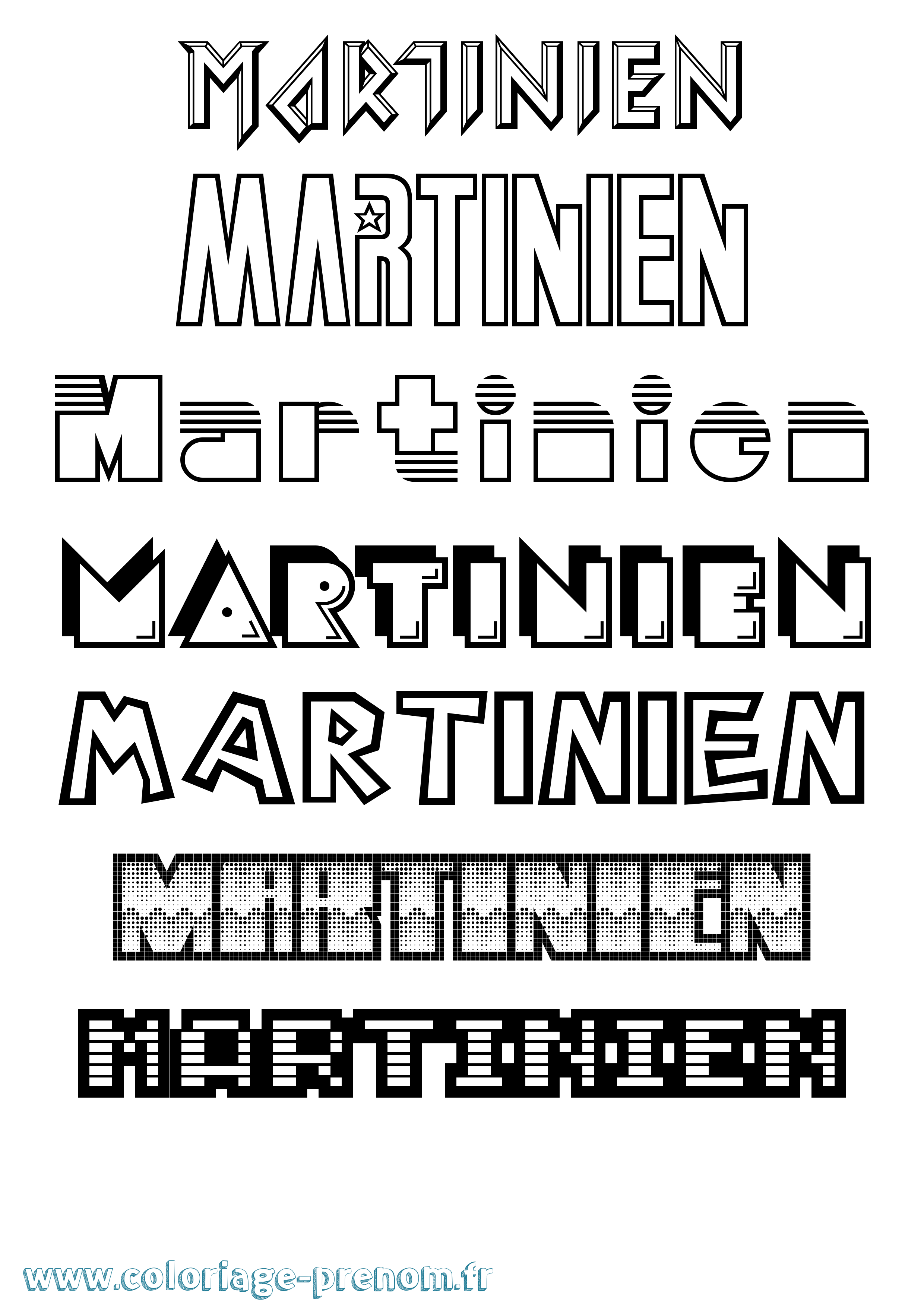 Coloriage Martinien Jeux Vidéos Coloriage prénom Martinien Jeux Vidéos