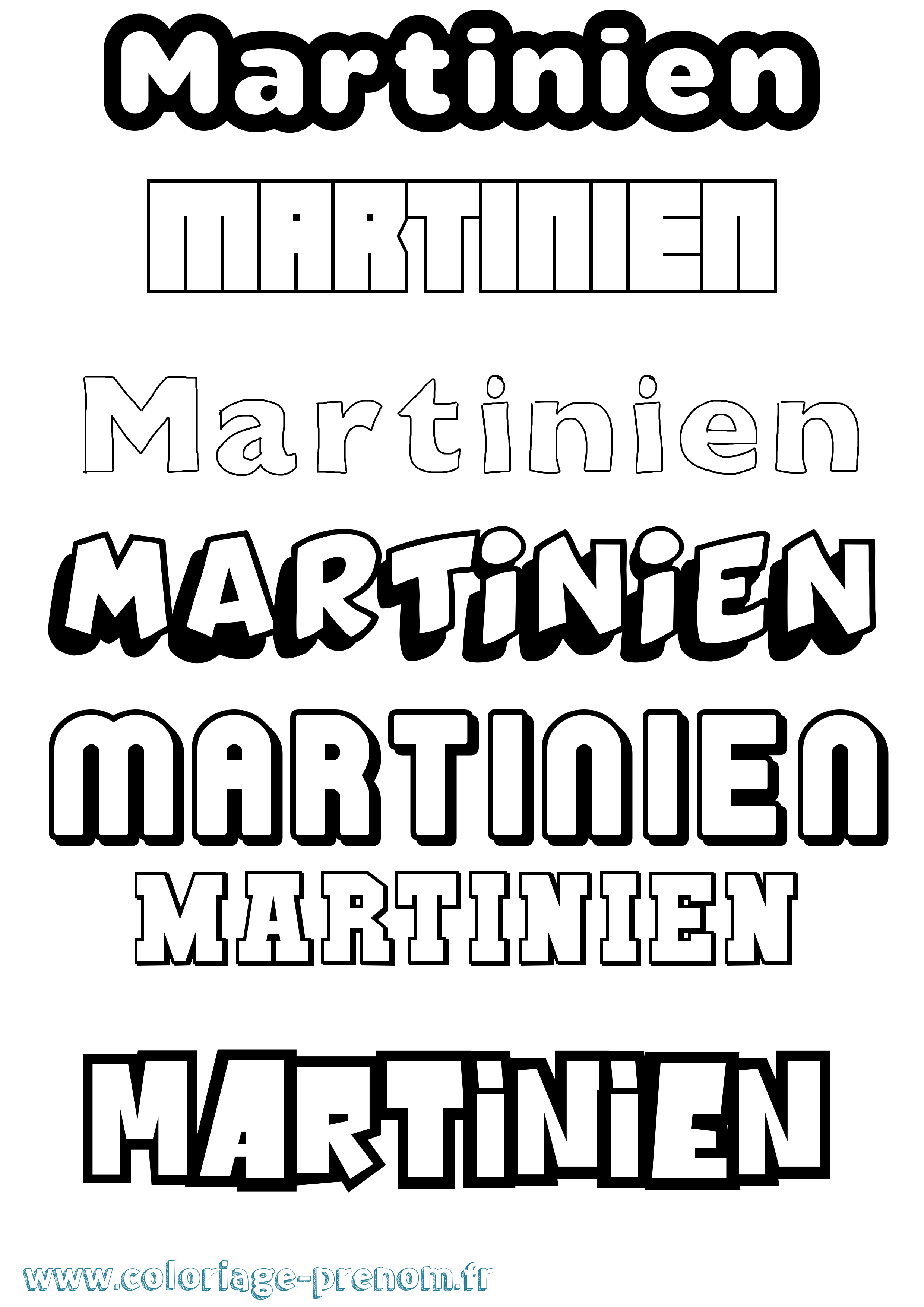 Coloriage Martinien Simple Coloriage prénom Martinien Simple