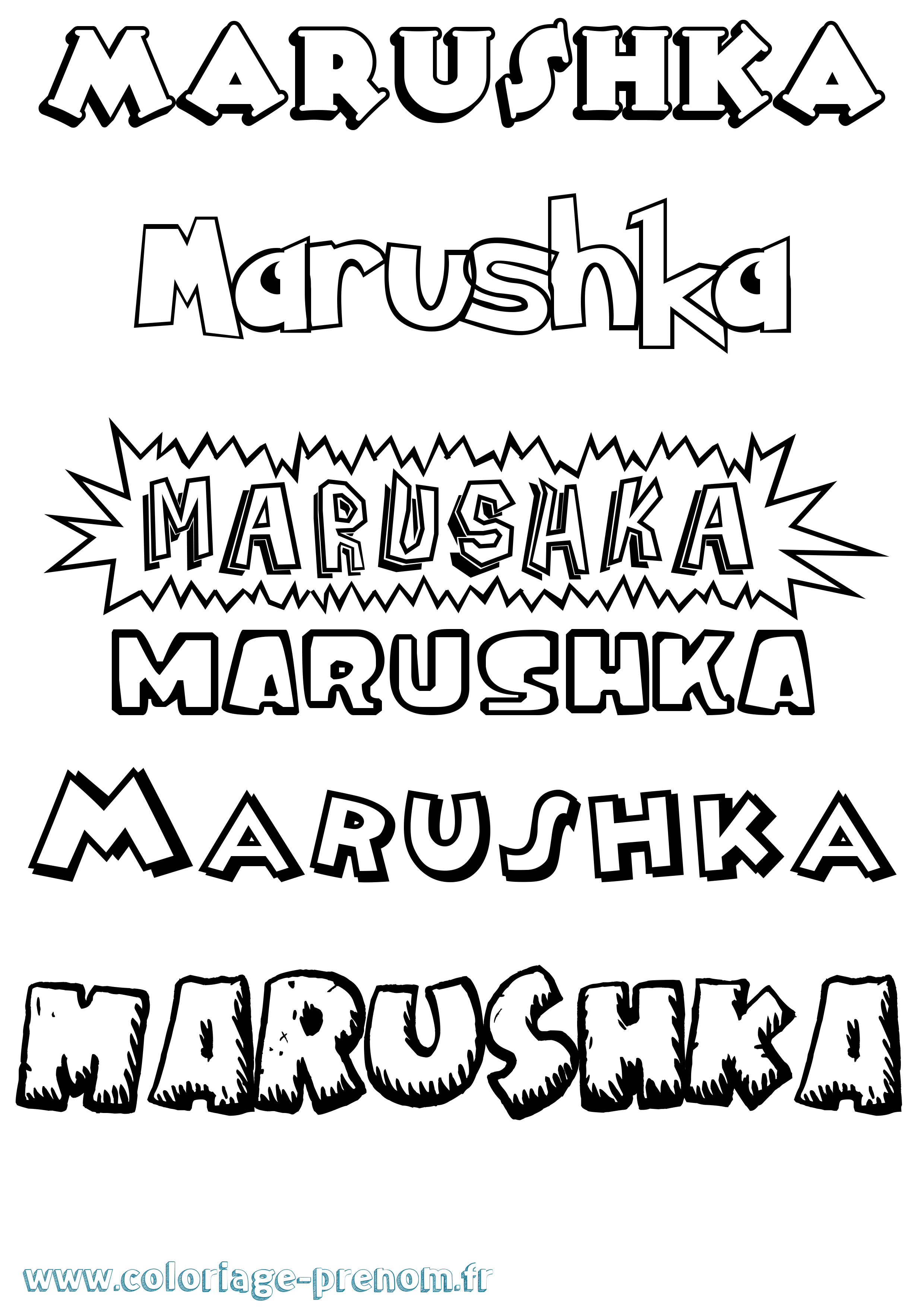 Coloriage Marushka Dessin Animé Coloriage prénom Marushka Dessin Animé