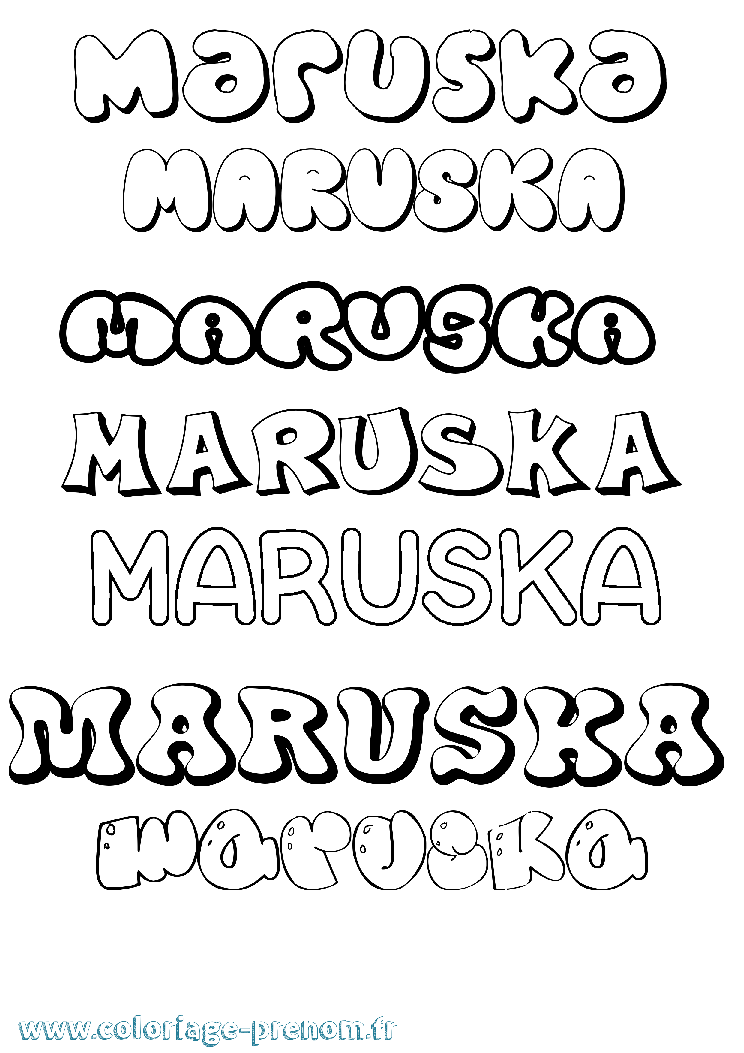 Coloriage Maruska Bubble Coloriage prénom Maruska Bubble