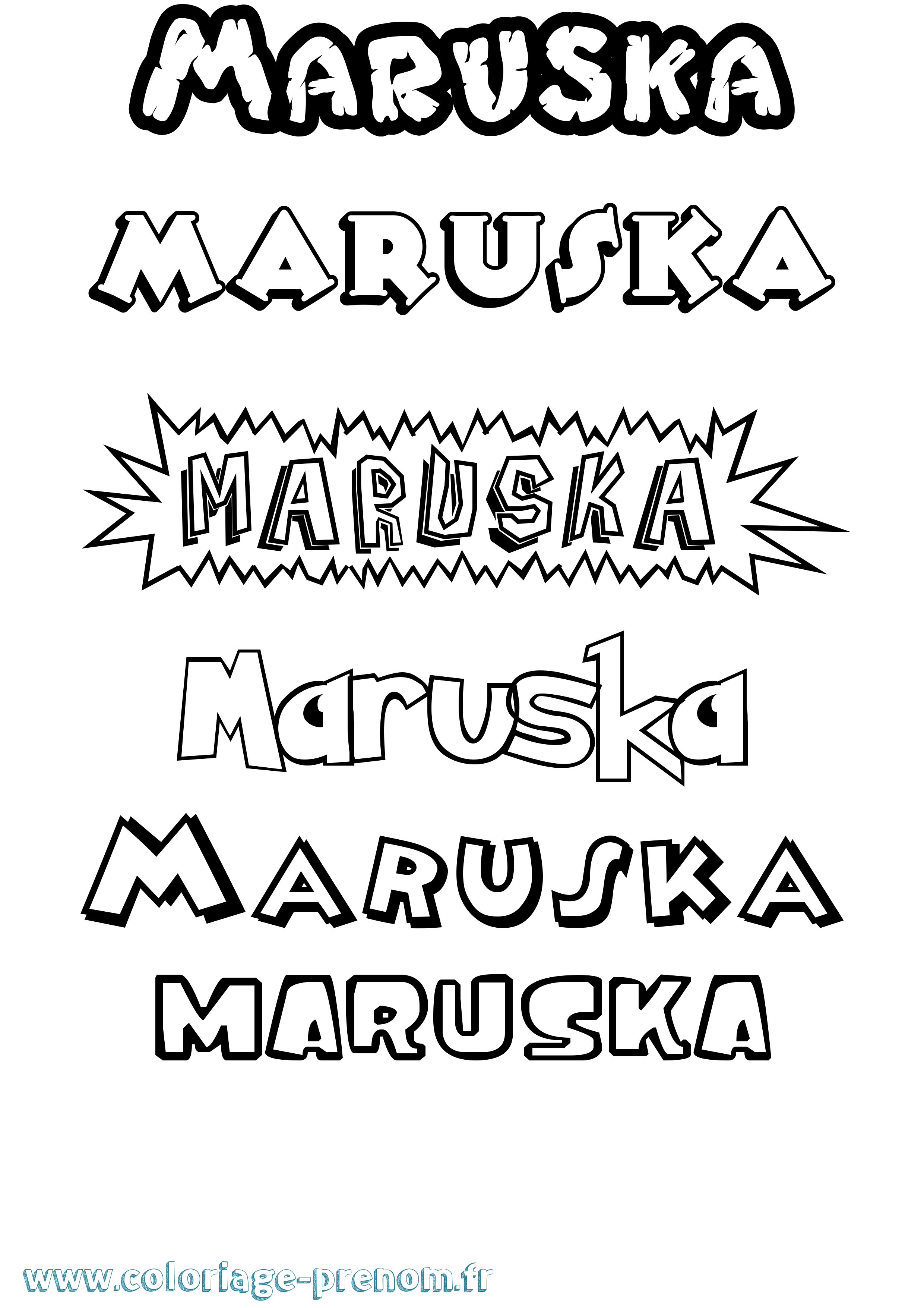 Coloriage Maruska Dessin Animé Coloriage prénom Maruska Dessin Animé