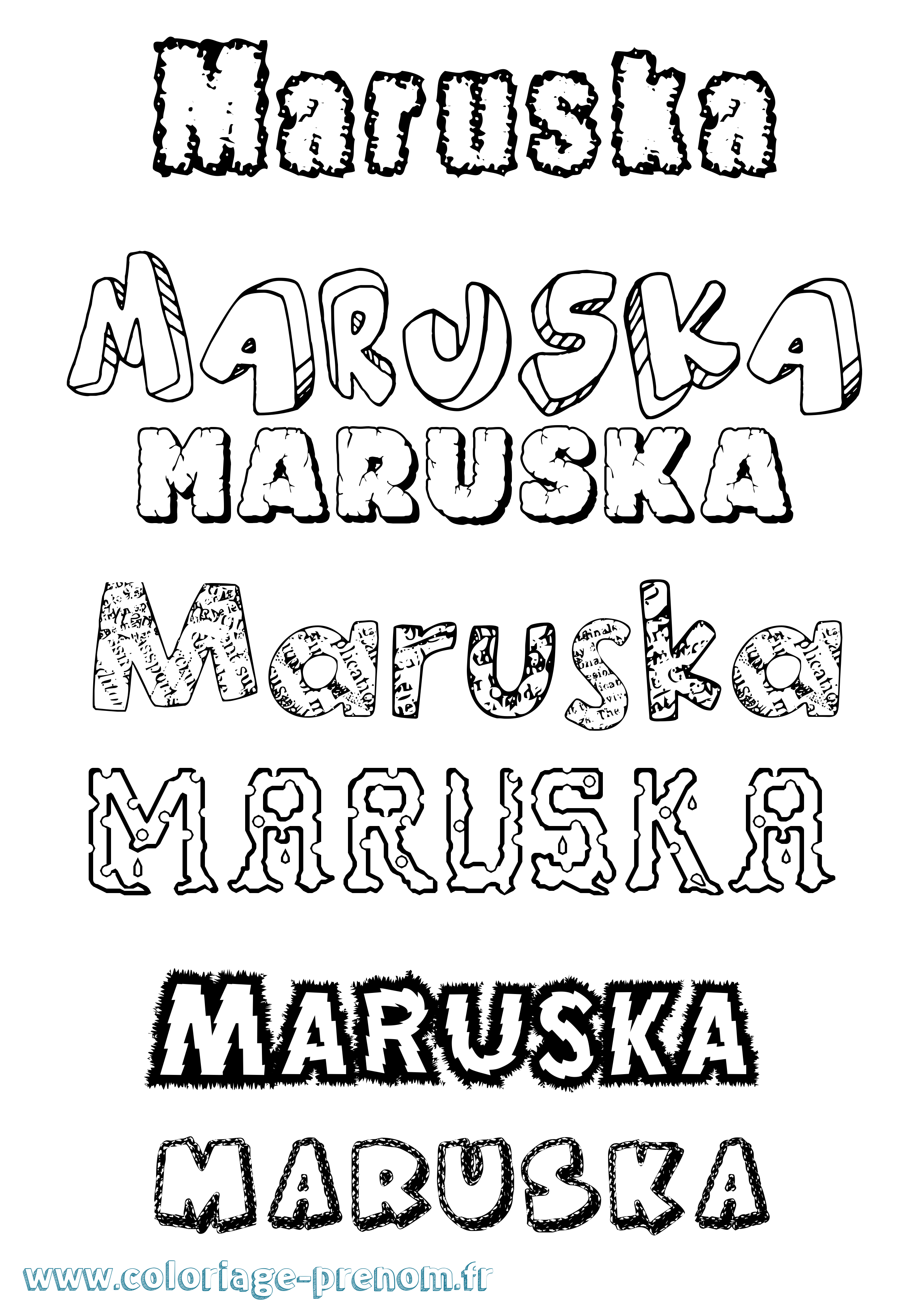 Coloriage Maruska Destructuré Coloriage prénom Maruska Destructuré