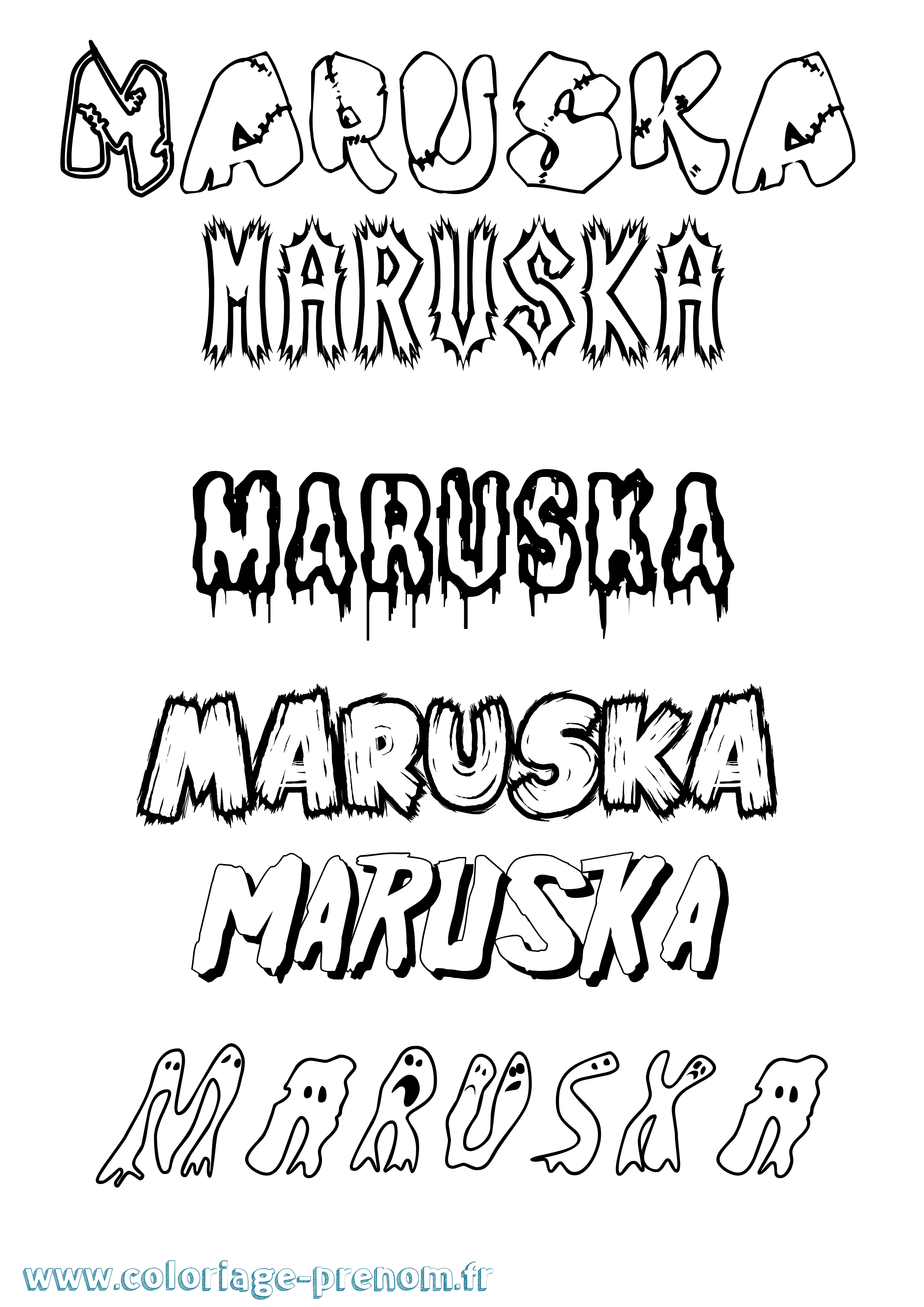 Coloriage Maruska Frisson Coloriage prénom Maruska Frisson