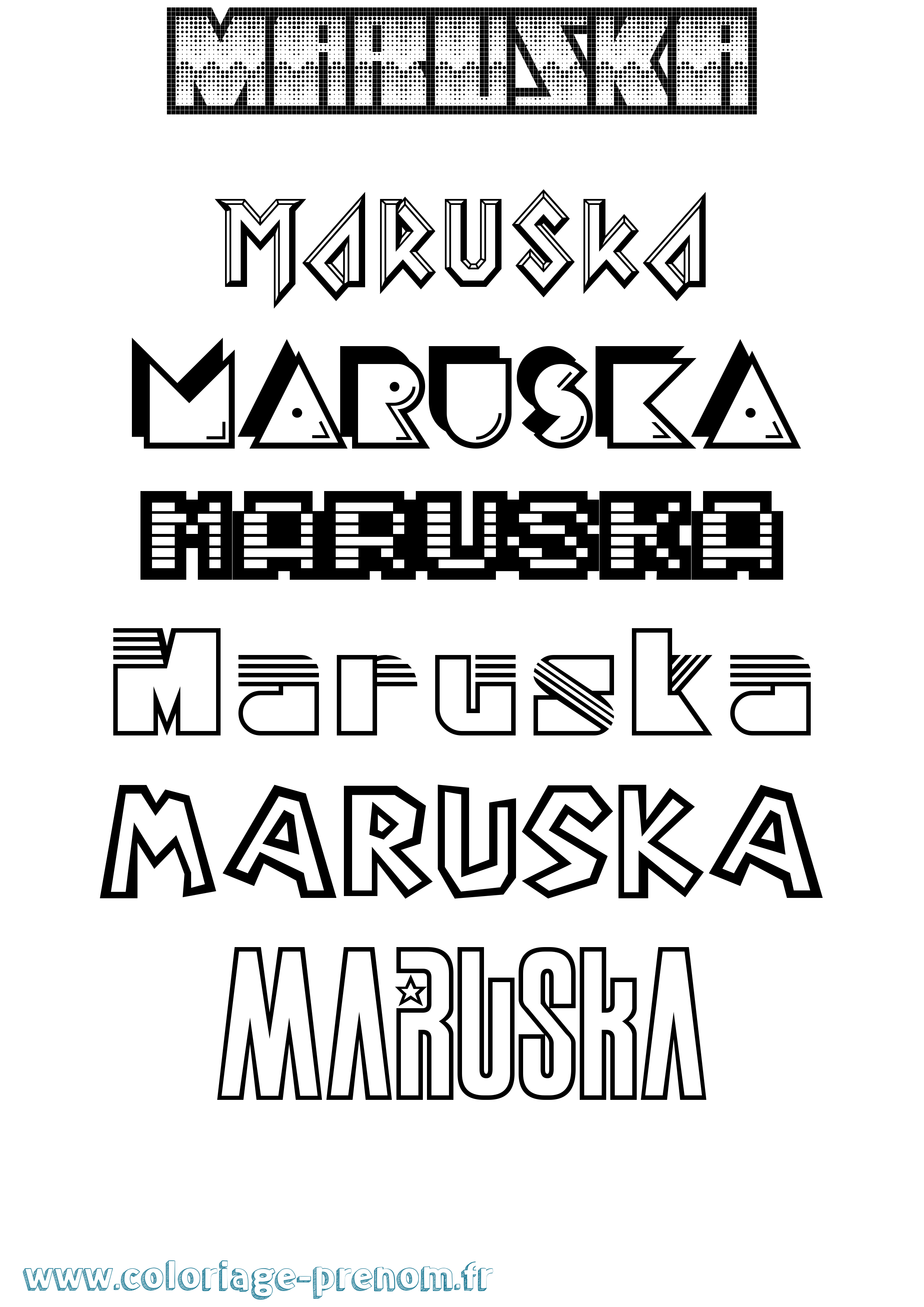 Coloriage Maruska Jeux Vidéos Coloriage prénom Maruska Jeux Vidéos