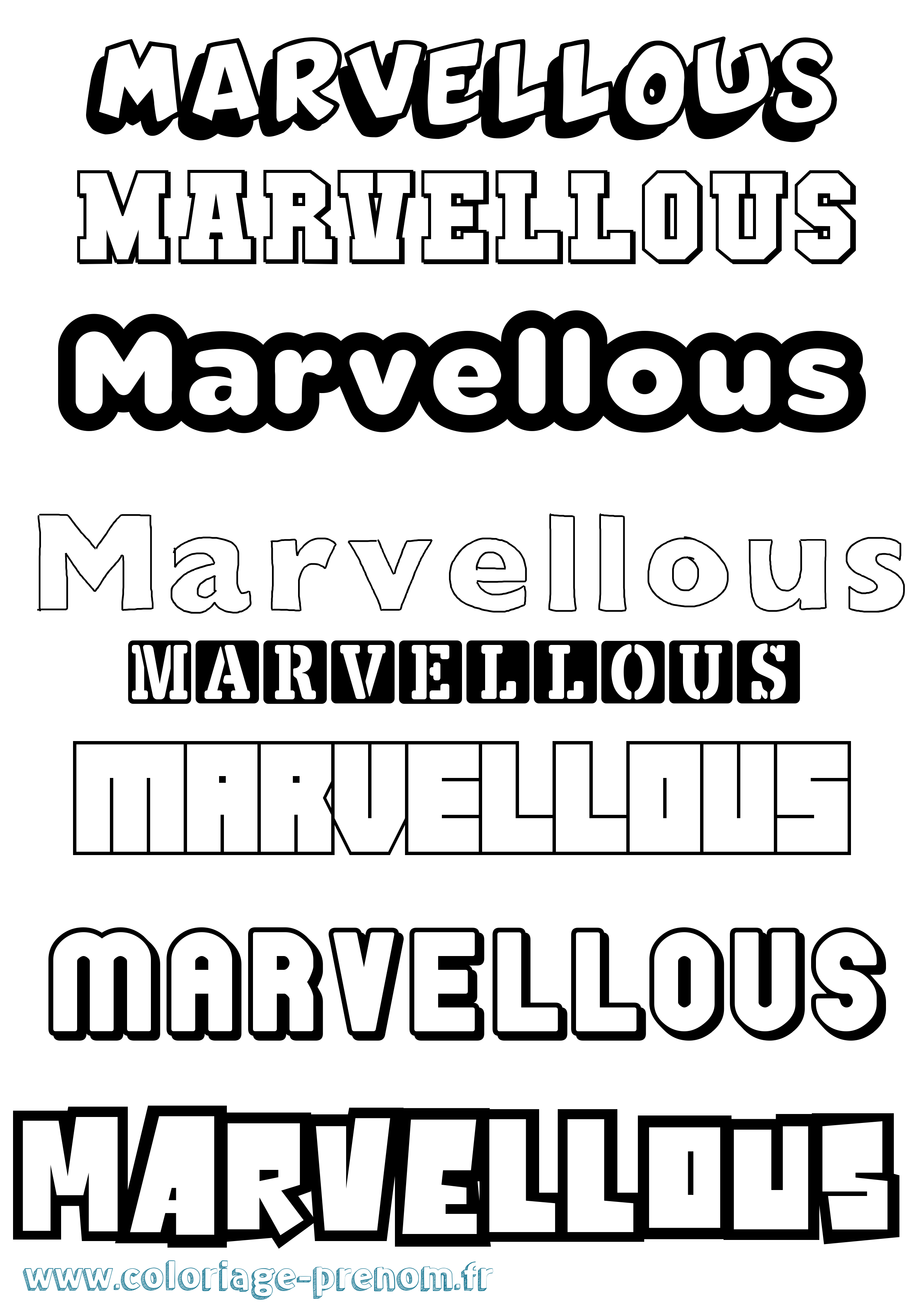 Coloriage Marvellous Simple Coloriage prénom Marvellous Simple