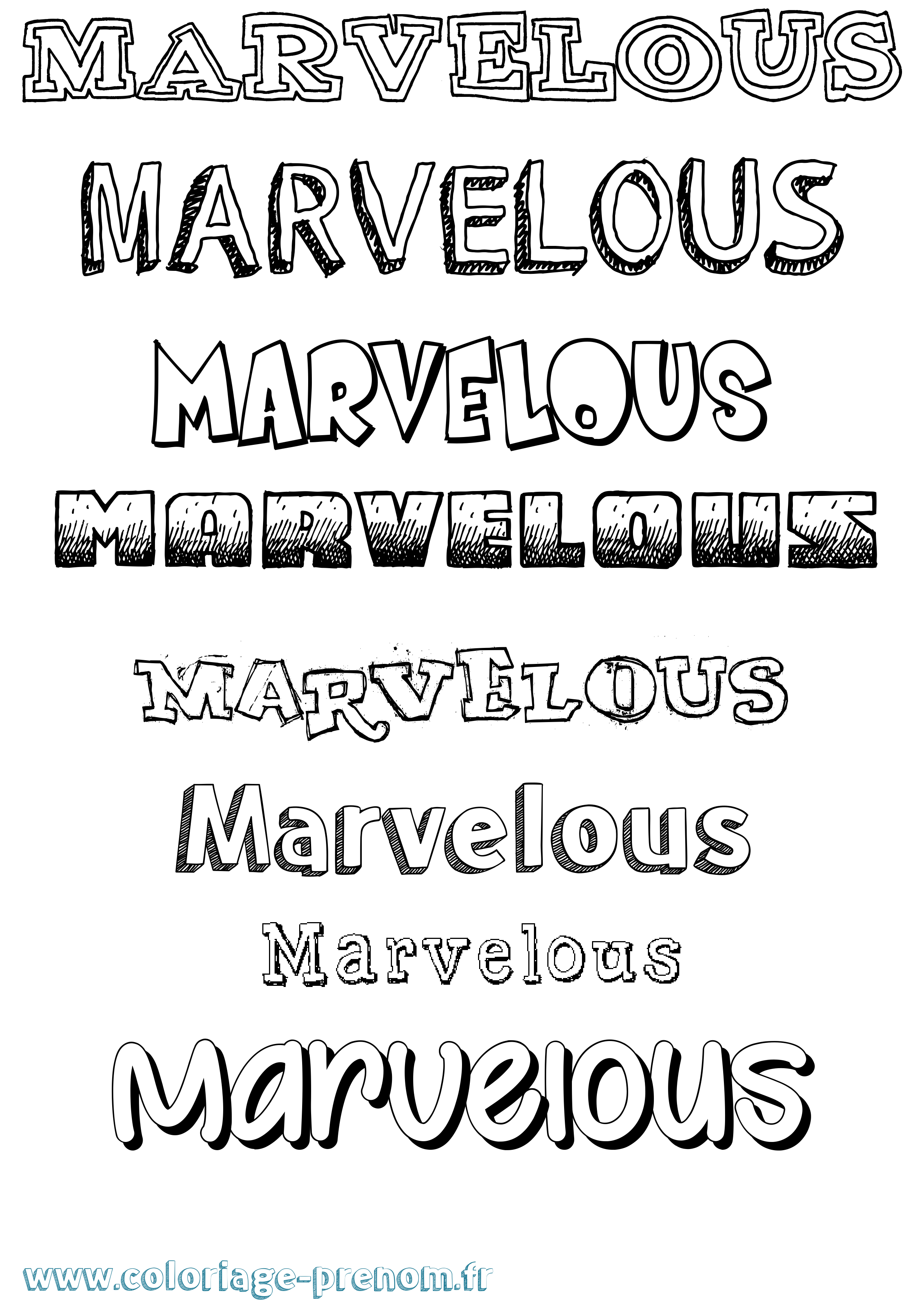 Coloriage Marvelous Dessiné Coloriage prénom Marvelous Dessiné
