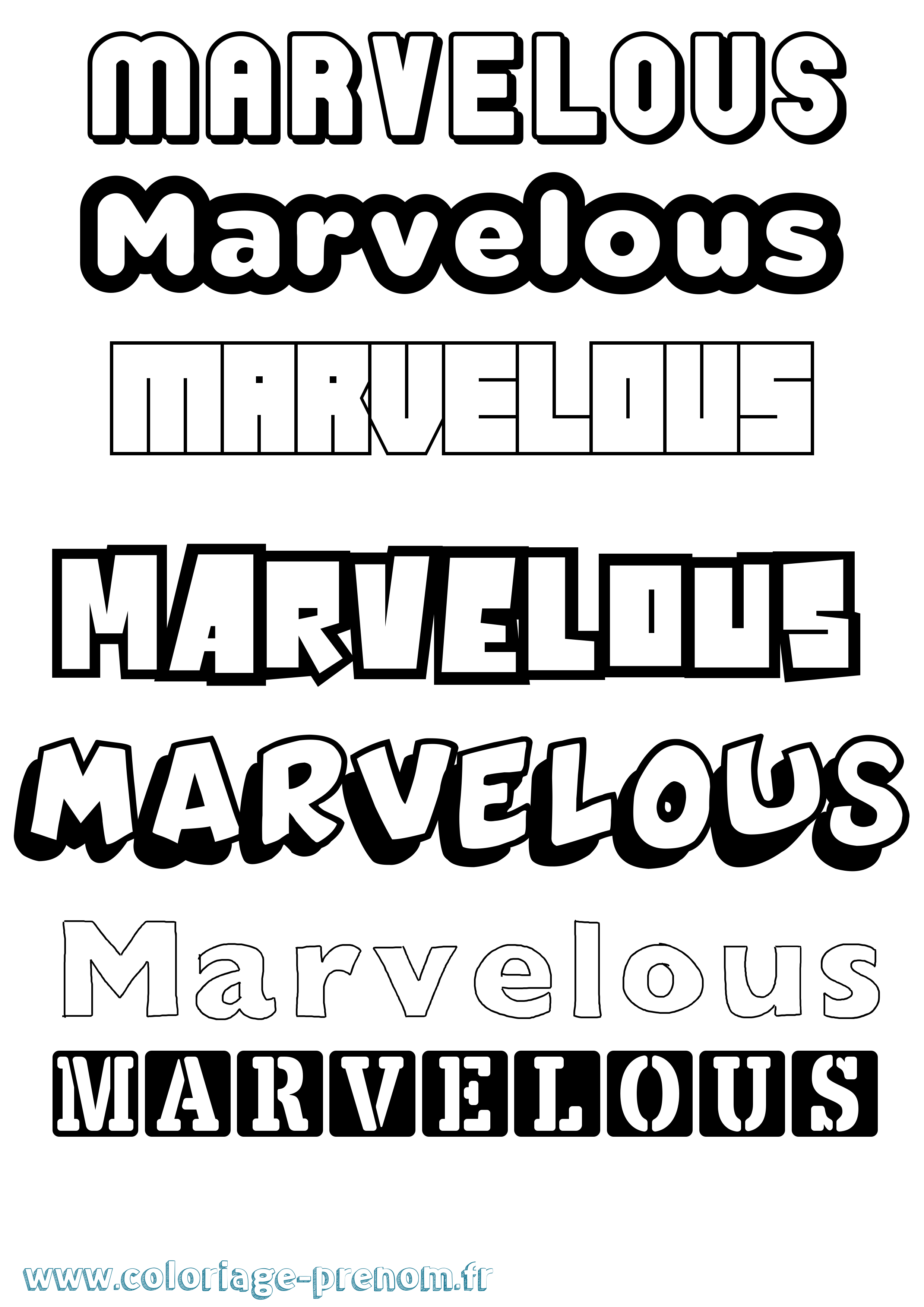 Coloriage Marvelous Simple Coloriage prénom Marvelous Simple