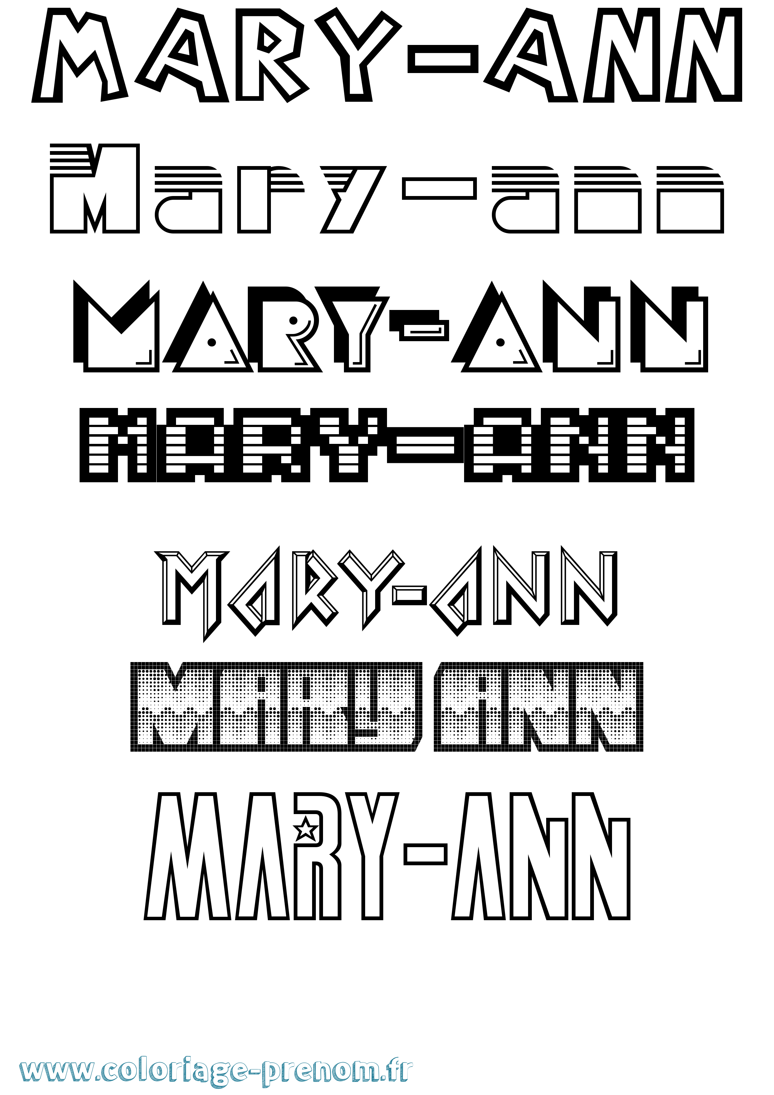 Coloriage Mary-Ann Jeux Vidéos Coloriage prénom Mary-Ann Jeux Vidéos