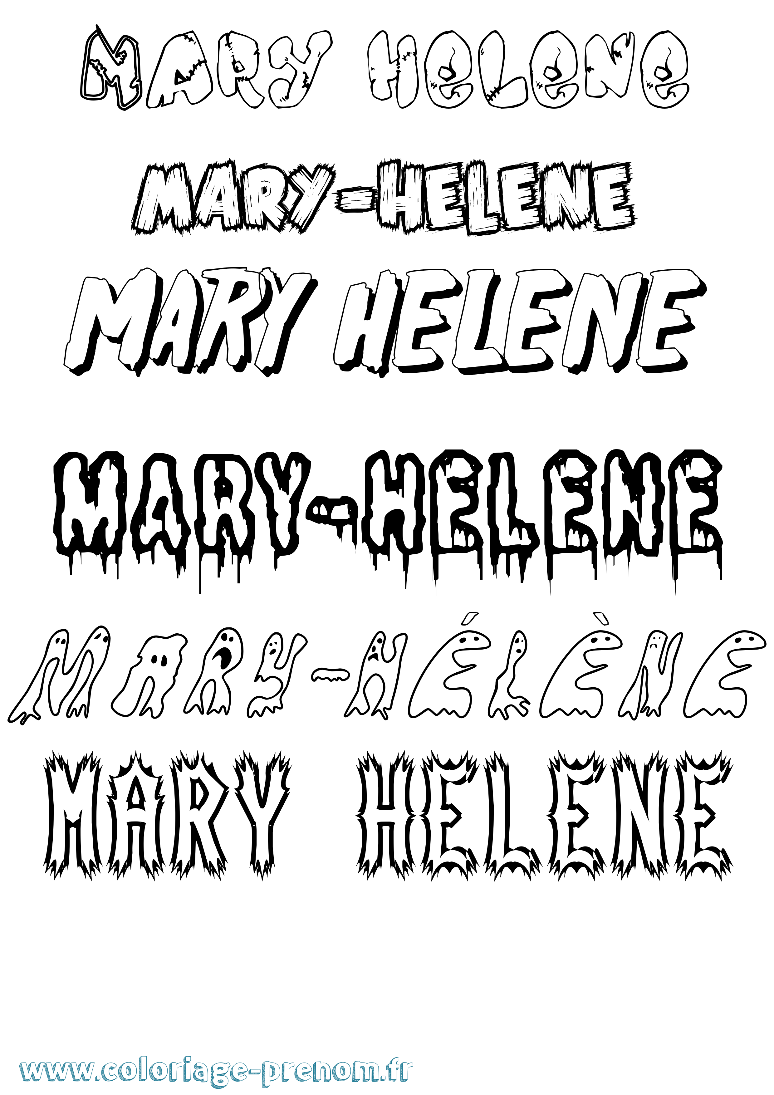 Coloriage Mary-Hélène Frisson Coloriage prénom Mary-Hélène Frisson