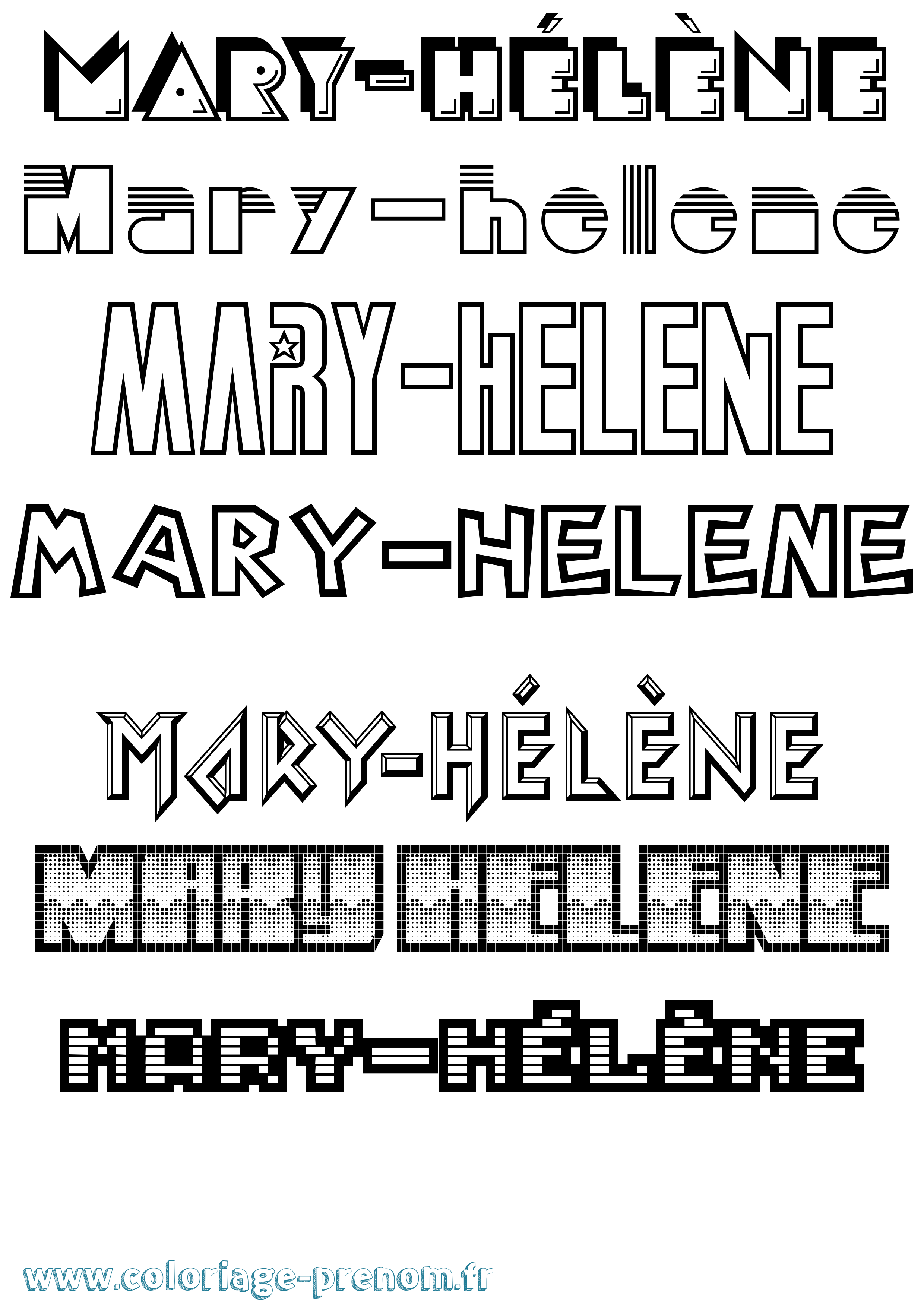 Coloriage Mary-Hélène Jeux Vidéos Coloriage prénom Mary-Hélène Jeux Vidéos