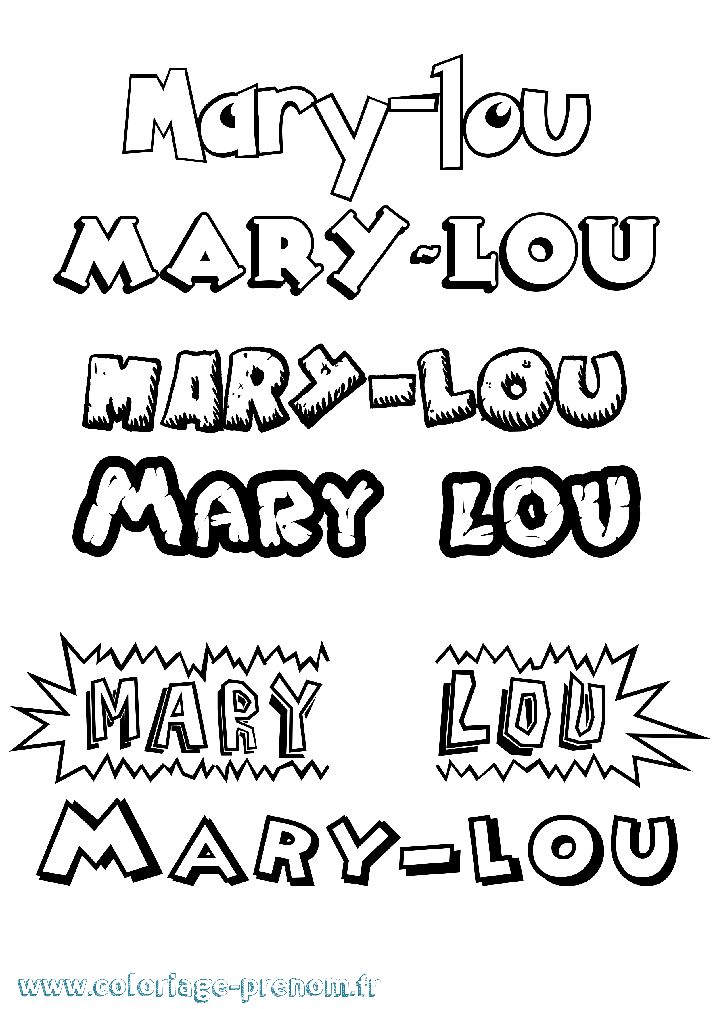 Coloriage Mary-Lou Dessin Animé Coloriage prénom Mary-Lou Dessin Animé