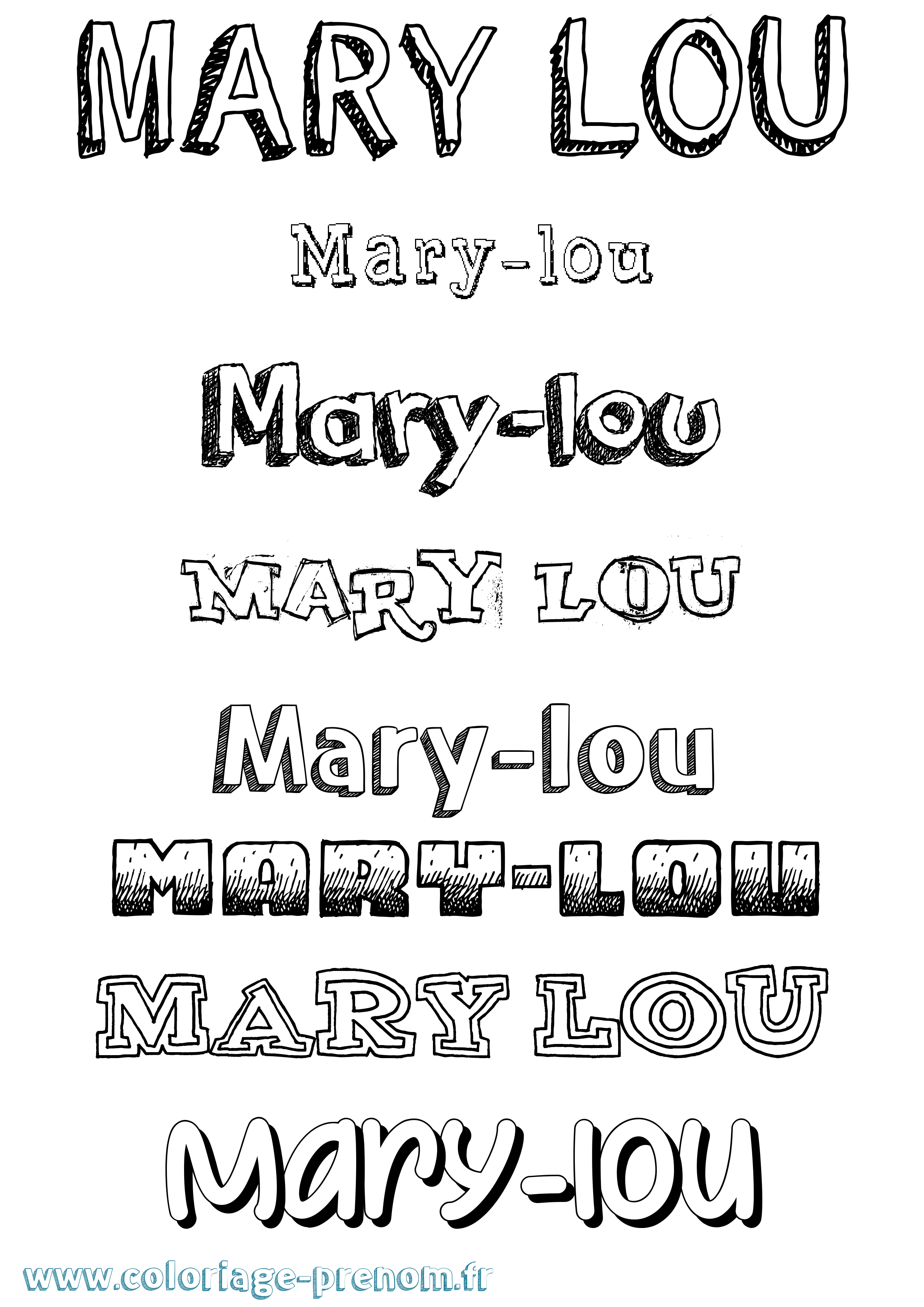 Coloriage Mary-Lou Dessiné Coloriage prénom Mary-Lou Dessiné