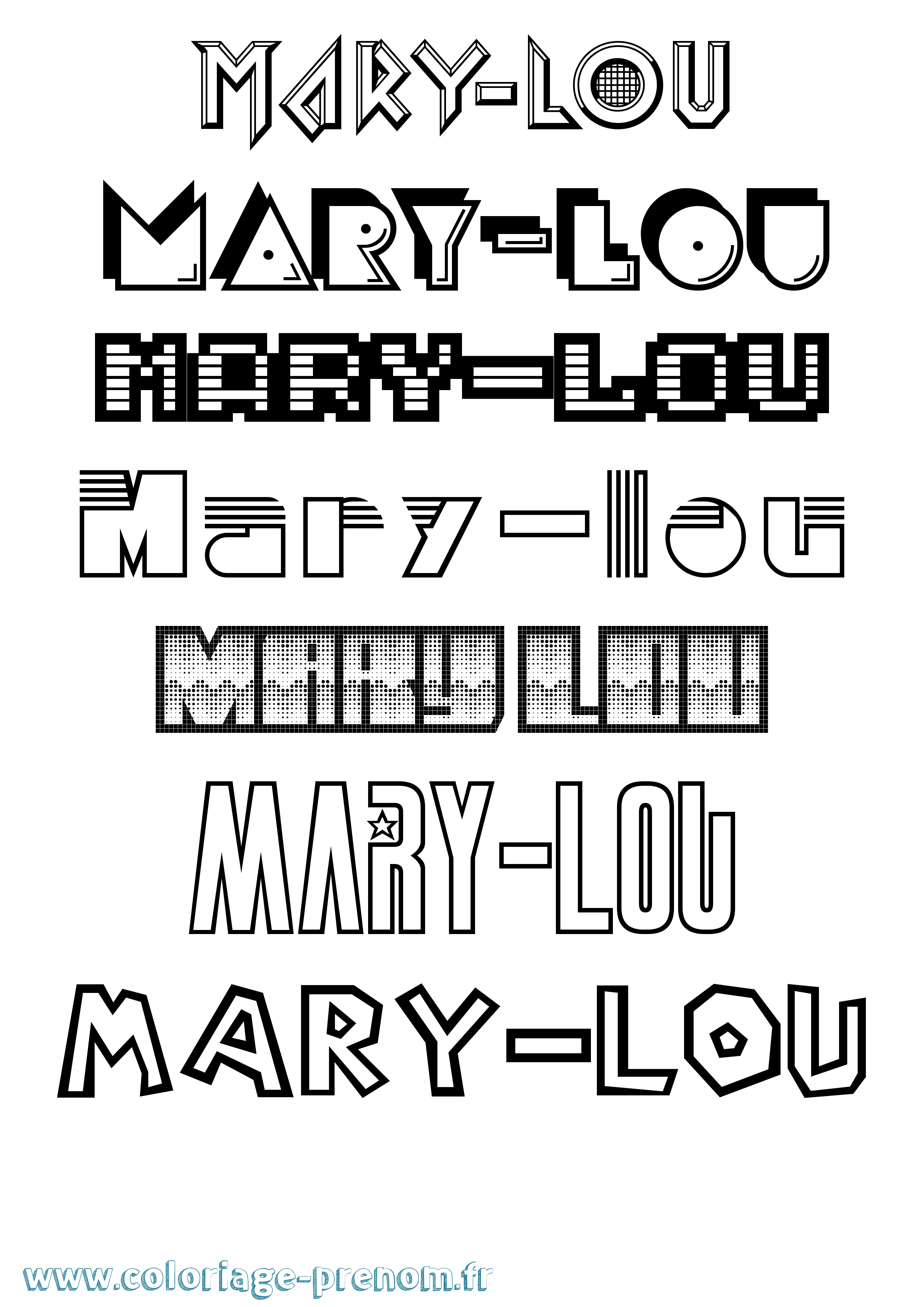 Coloriage Mary-Lou Jeux Vidéos Coloriage prénom Mary-Lou Jeux Vidéos